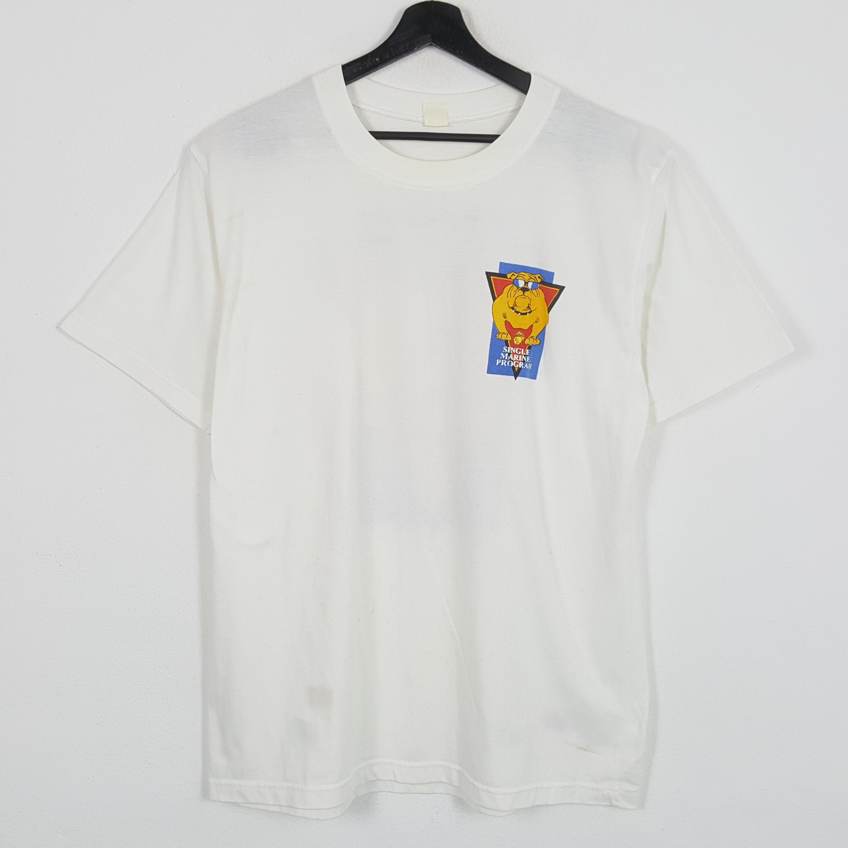 Vintage SINGLE MARINE PROGRAM Backprint Design Vintage Tshirt Size US XL / EU 56 / 4 - 3 Thumbnail