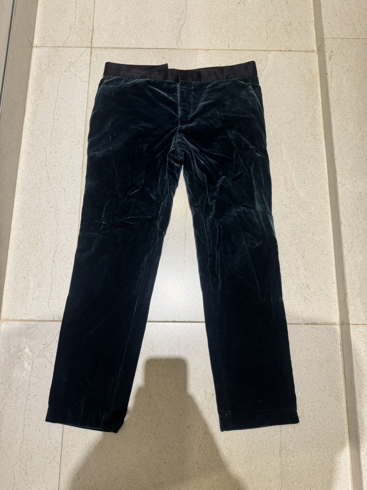 Haider Ackermann Haider Ackermann teal velvet tuxedo pants Size 50R - 1 Thumbnail