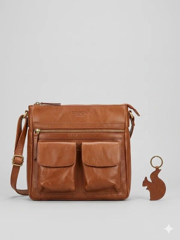 Other VINTAGE CONKCA LONDON Dink Dark Tan Leather Cross Body Bag Size ONE SIZE - 2 Thumbnail