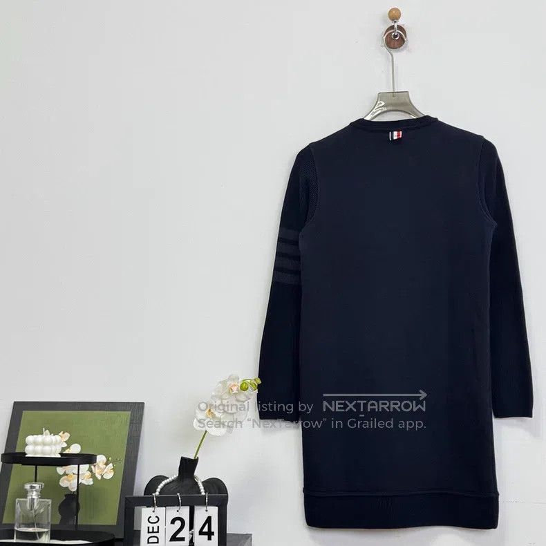 Thom Browne Thom Browne Navy Four Striped Sweatshirt Dress Size S / US 4 / IT 40 - 4 Thumbnail