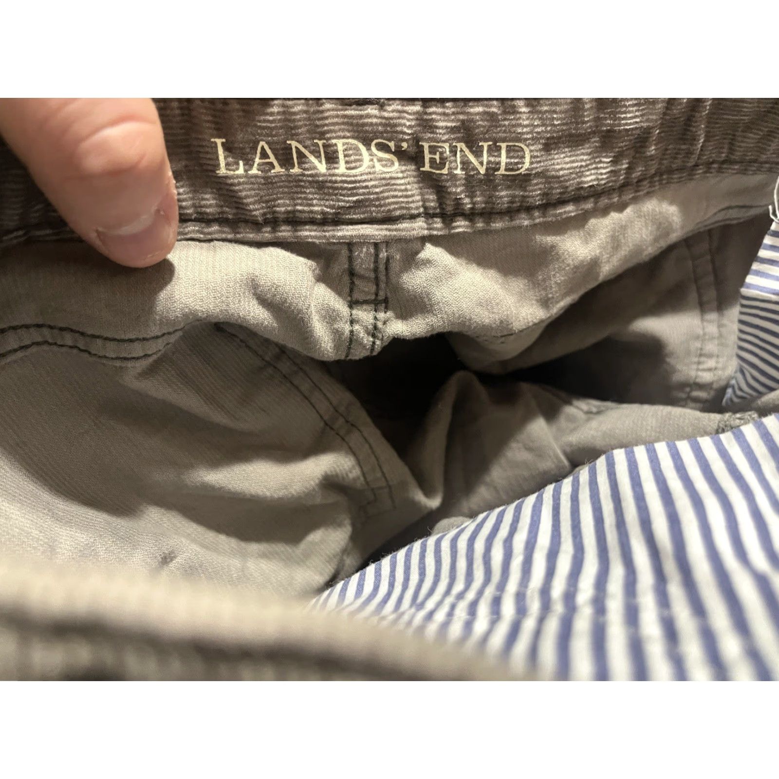 Lands' End Lands' End Corduroy Pants Womens Gray 6P Petite Straight Mid Rise Jeans EUC Stretch Size 28" / US 6 / IT 42 - 5 Thumbnail