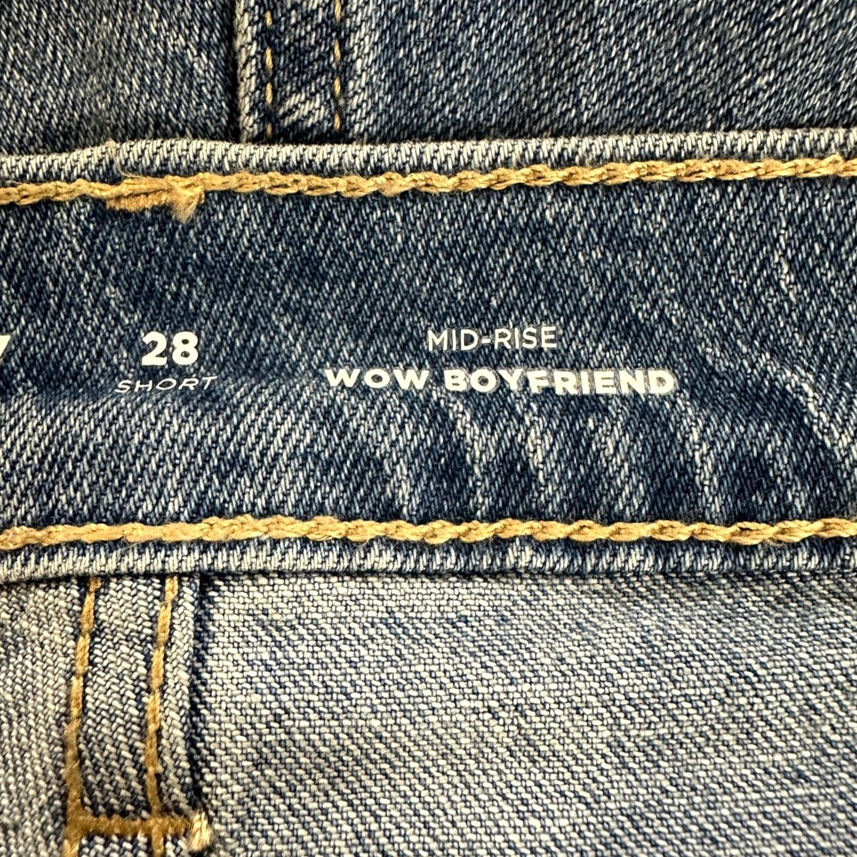 Old Navy Old Navy Womens Wow Boyfriend Jeans 28 Short Blue Distressed Mid-Rise Stretch NEW Size 28" / US 6 / IT 42 - 5 Thumbnail