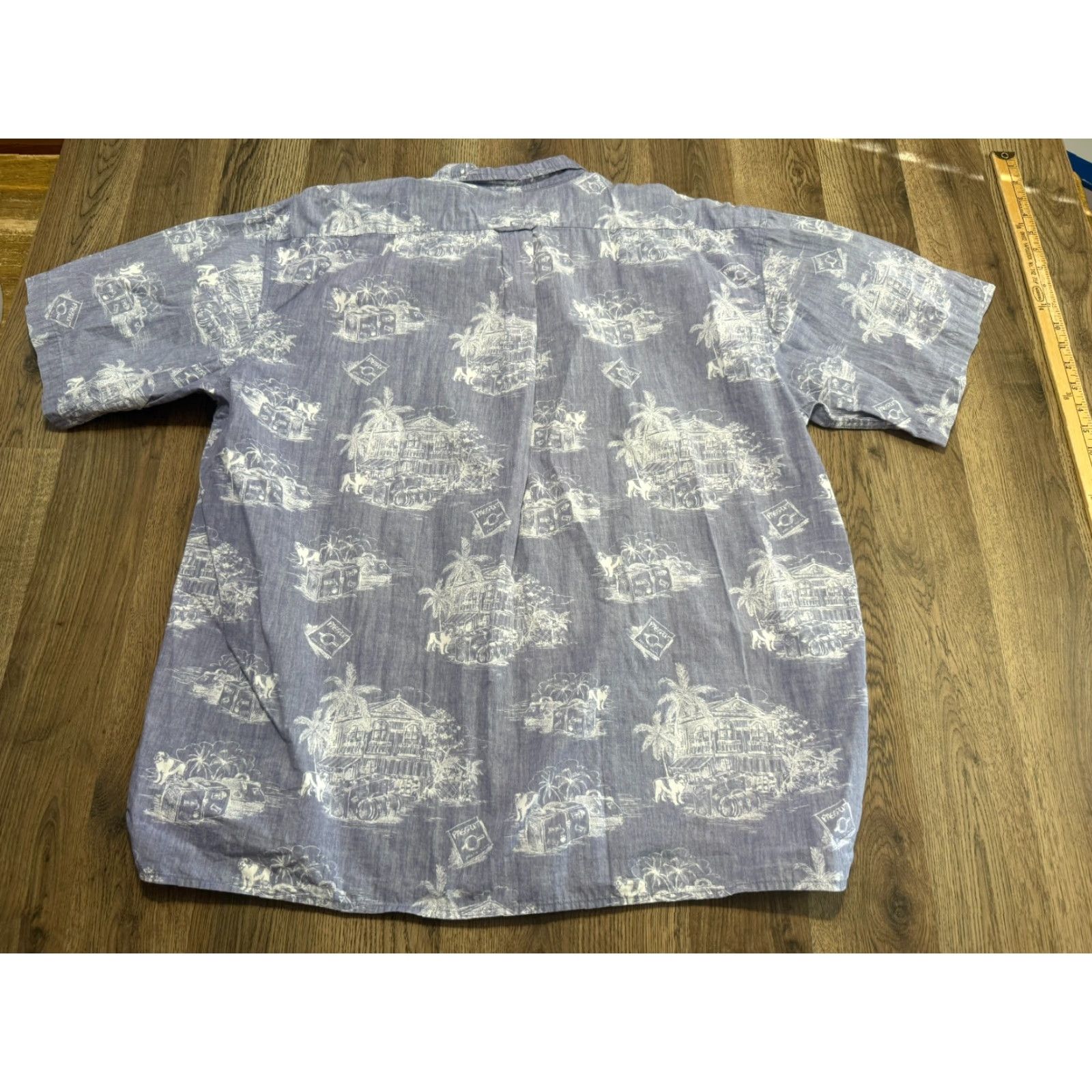 Big Dogs Big Dogs Shirt Men's XL Blue White Short Sleeve Button Up Hawaii Size US XL / EU 56 / 4 - 2 Thumbnail