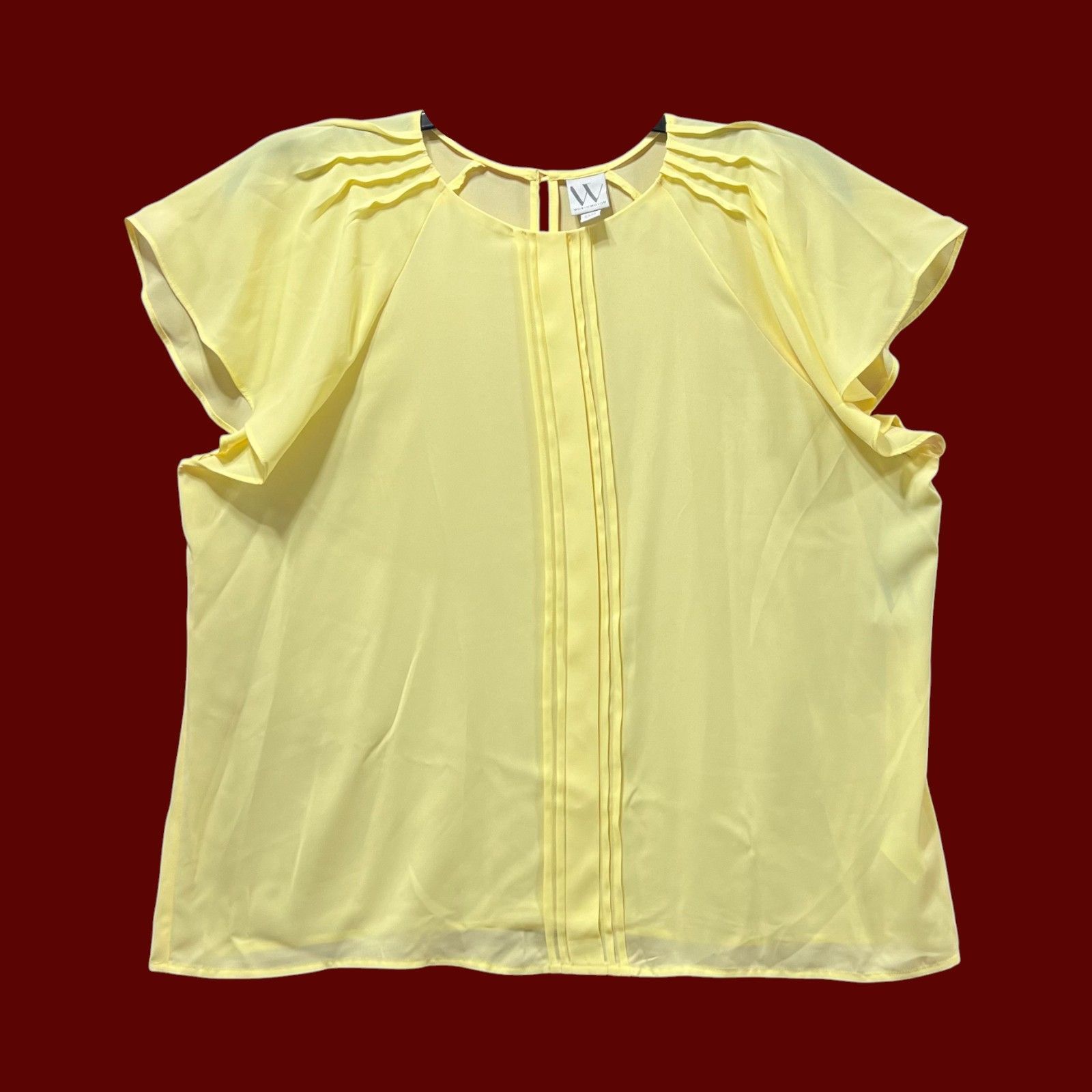 Worthington Worthington - Women's Short Sleeve Round Neck Blouse - Petit Size XXL / US 16-18 / IT 52-54 - 3 Thumbnail