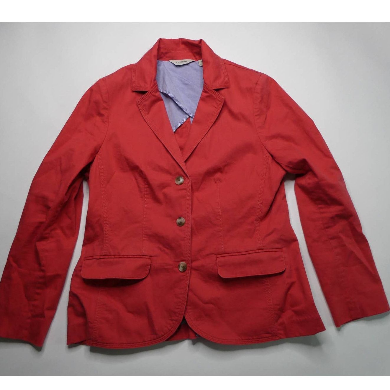 L.L. Bean LL Bean 3 Button cotton Blazer Jacket Size medium, NEW Size M / US 6-8 / IT 42-44 - 1 Thumbnail