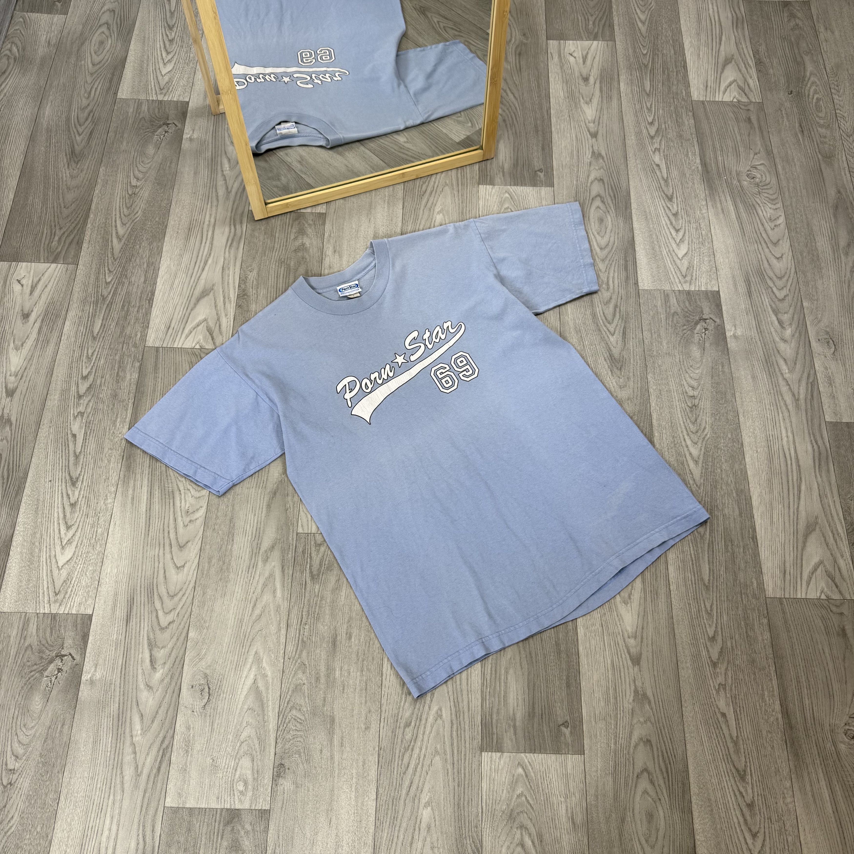 Hook-Ups Vintage Porn Star 69 Rare Graphic Blue Pornstar Tee Shirt Size US L / EU 52-54 / 3 - 5 Thumbnail