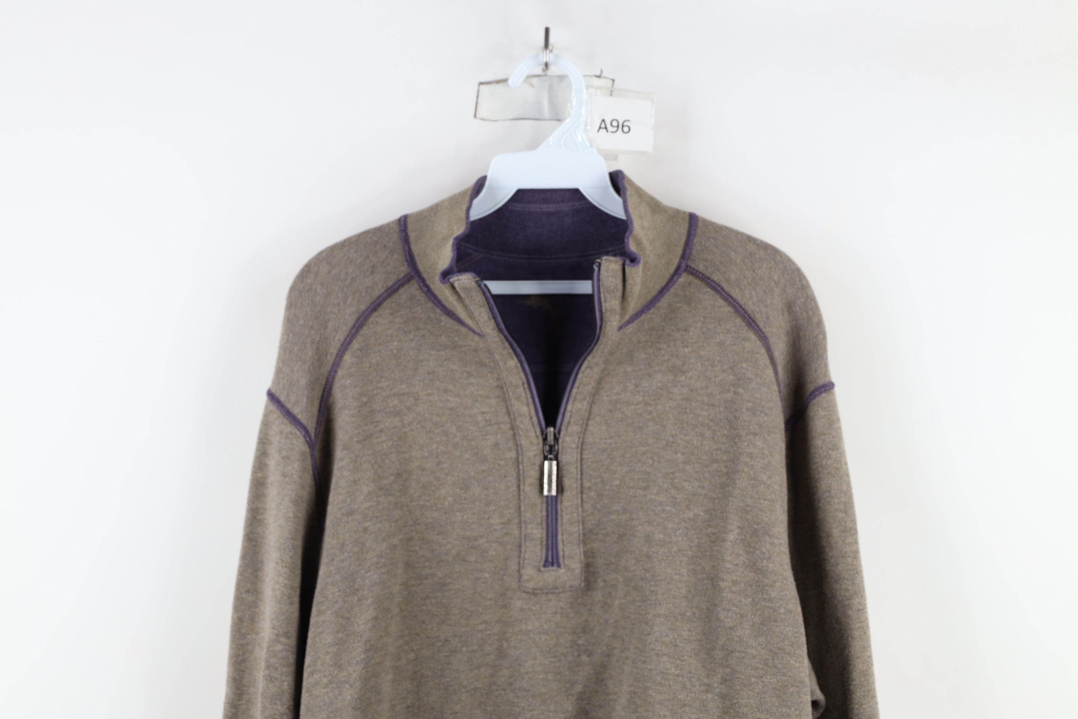 Tommy Bahama × Vintage Vintage Tommy Bahama Reversible Ribbed Knit Half Zip Sweater Size US L / EU 52-54 / 3 - 2 Thumbnail