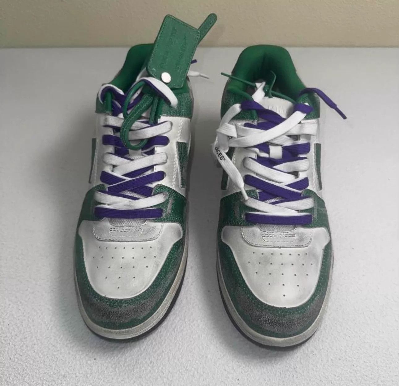 Off-White OFF-WHITE OOO Thick Sole Distressed Low Top Wht/Green Size US 9 / EU 42 - 2 Thumbnail