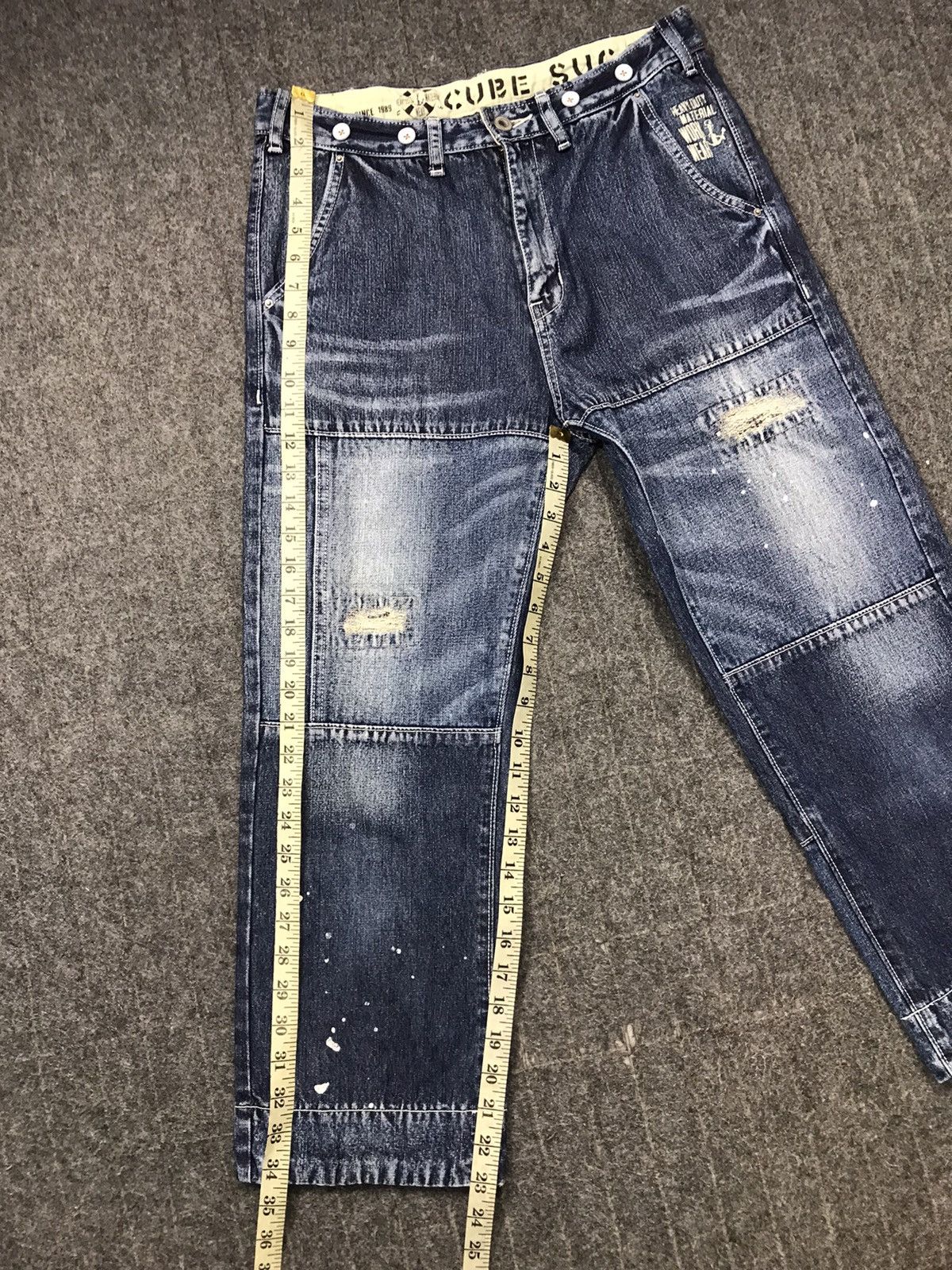 Japanese Brand × Vintage Vintage Cube sugar Buckle Back Distressed Denim Short Size US 30 / EU 46 - 20 Thumbnail
