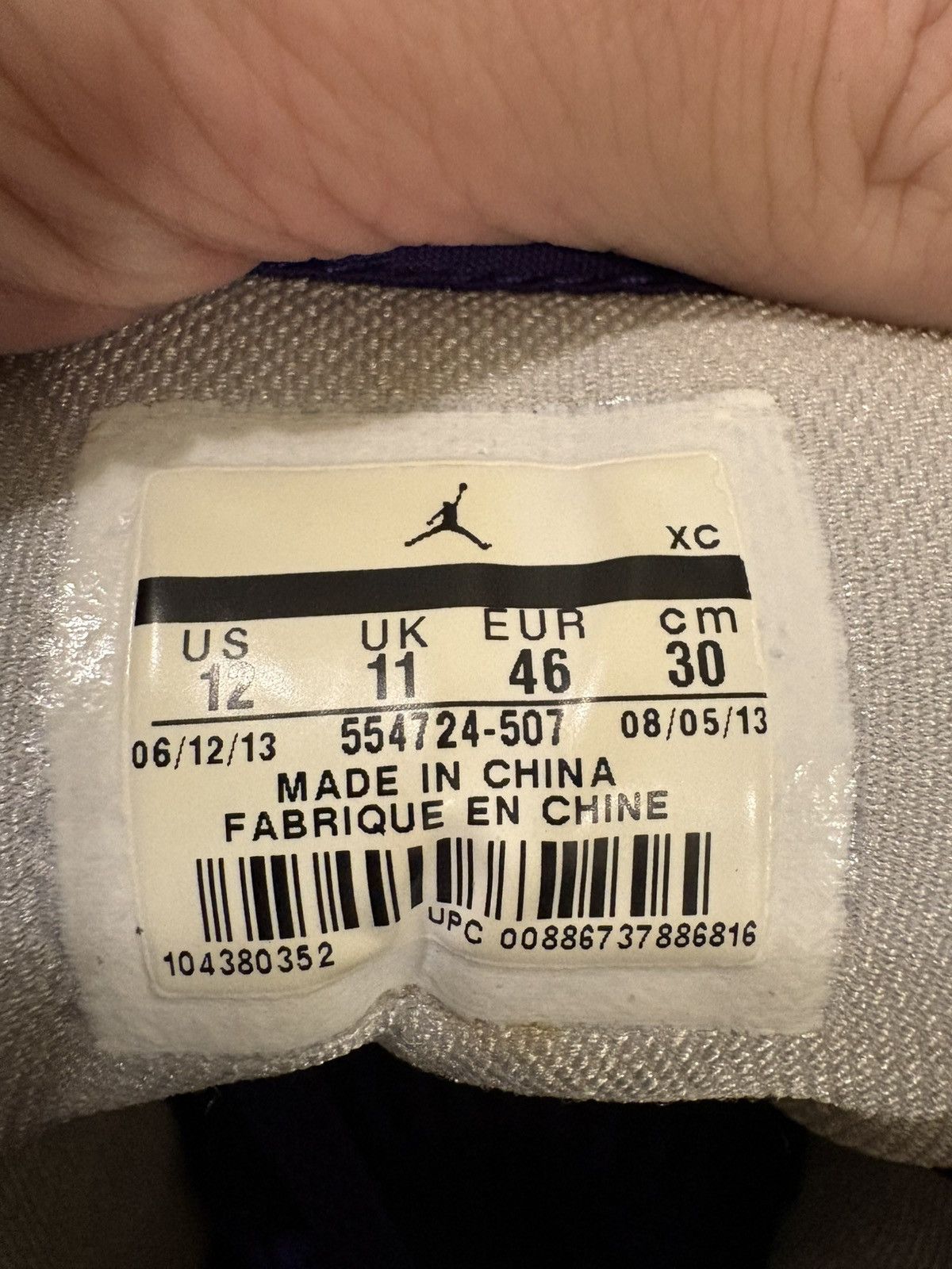 Jordan Brand 2014 OG JORDAN RETRO ONE MID HORNETS Size US 12 / EU 45 - 2 Thumbnail