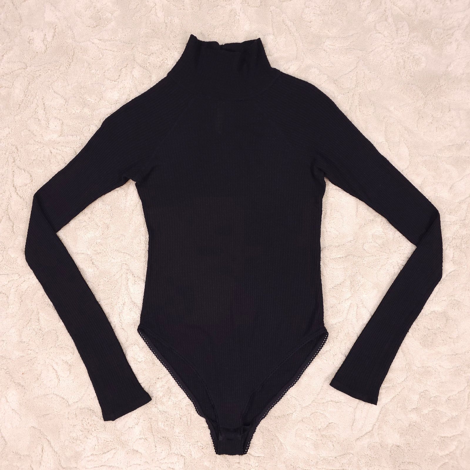 Free People FP Intimately Waffle Knit Bodysuit Black Sz Extra Small Size XS / US 0-2 / IT 36-38 - 5 Thumbnail