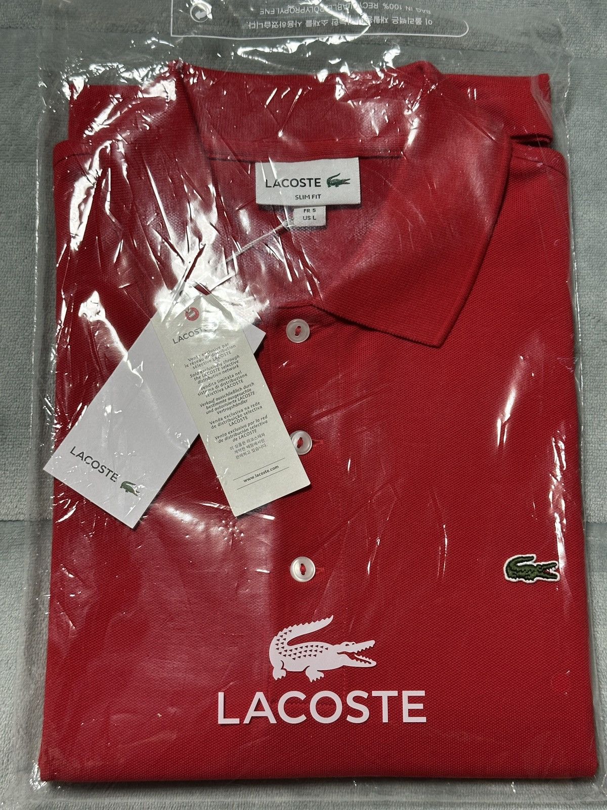 Lacoste Lacoste Polo Shirt Men Sz Large Sz 005 Red Slim Fit Logo Size US L / EU 52-54 / 3 - 8 Thumbnail