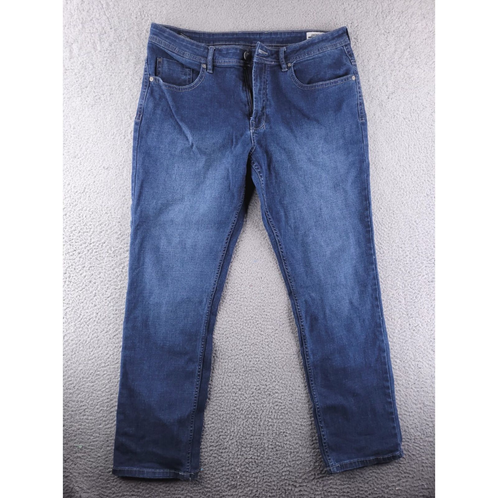 Vintage David Bitton Jeans Mens 36x31 Regular Straight Blue Jackson Jeans Mens 36 Straight Blue 90s? Size US 36 / EU 52 - 2 Thumbnail