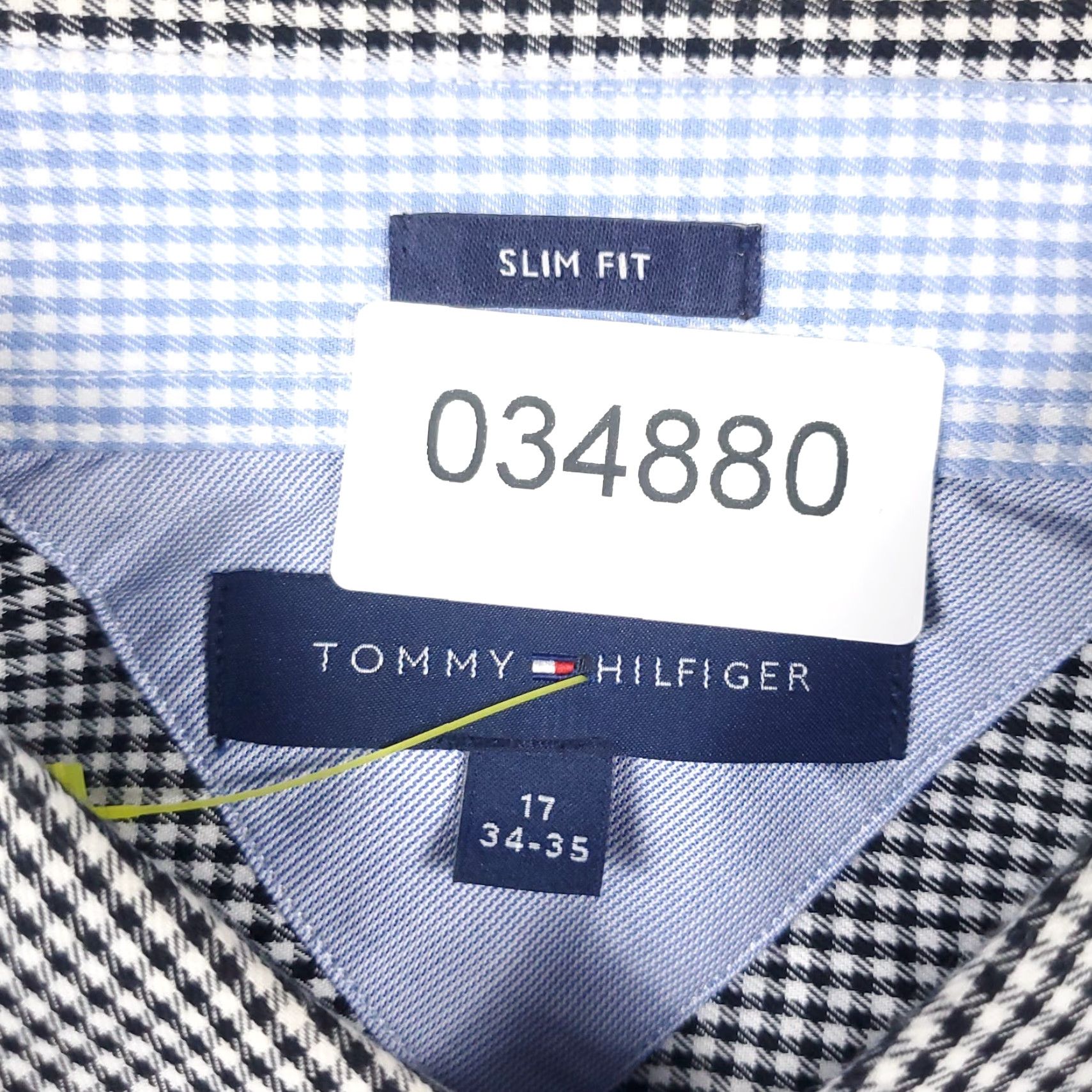 Tommy Hilfiger Tommy Hilfiger Dress Shirt Mens 17 Blue Check Button-Up Long Sleeve Size 46R - 7 Thumbnail