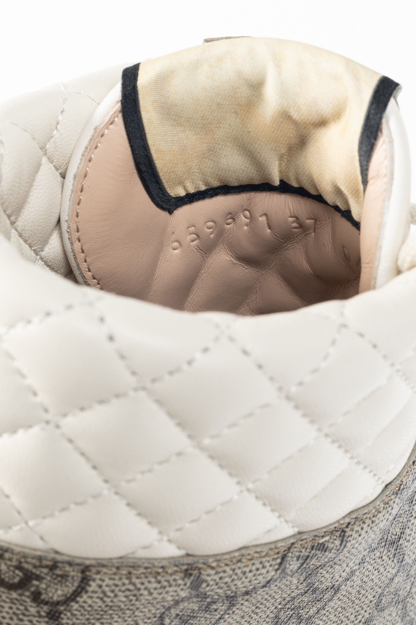 Gucci Gucci Beige & Ebony Canvas & Leather Lace-Up GG Ankle Boots Size US 6.5 / IT 36.5 - 11 Thumbnail