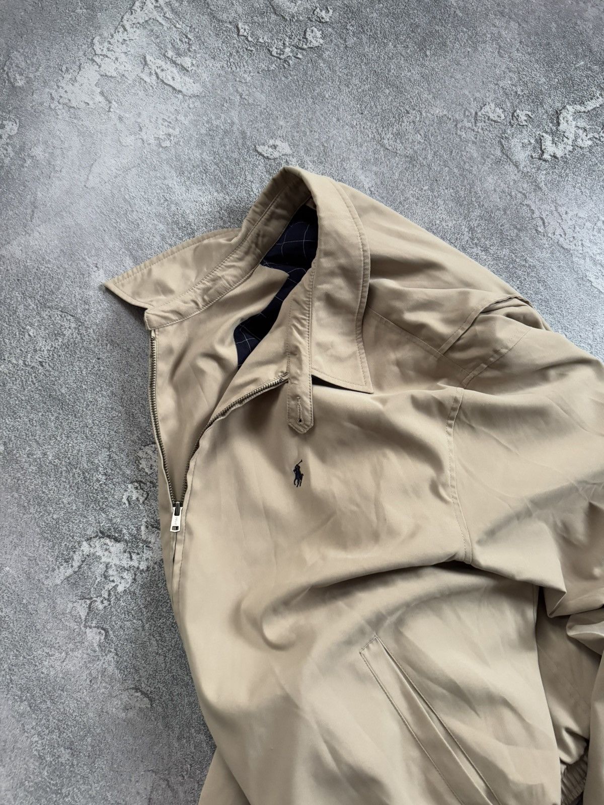 Polo Ralph Lauren × Vintage Polo Ralph Lauren XL beige zip bomber jacket collared 90s Size US XL / EU 56 / 4 - 19 Thumbnail