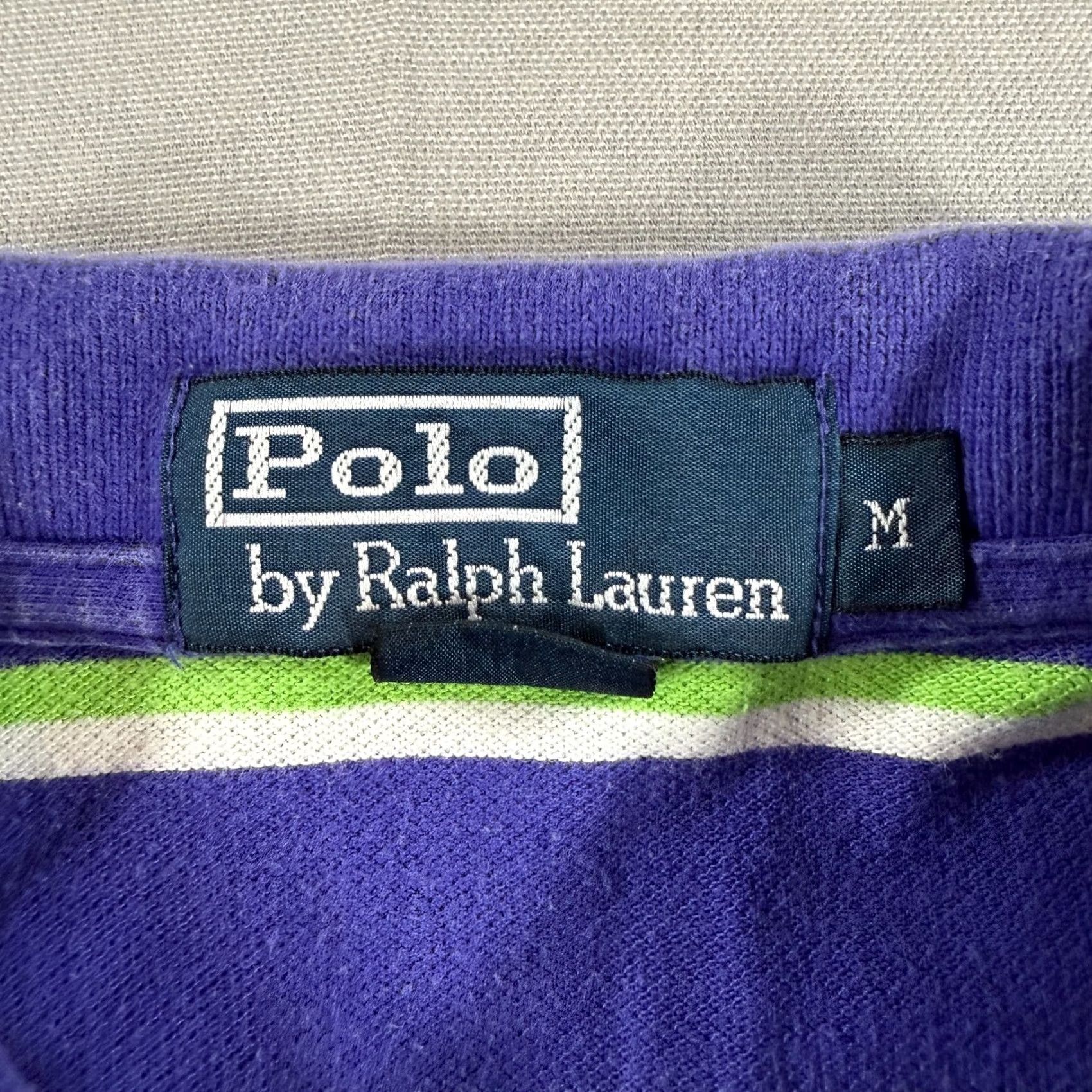 Polo Ralph Lauren VINTAGE Polo Ralph Lauren Polo Shirt Mens Medium Purple Rugby Knit 90s Y2K SS Size US M / EU 48-50 / 2 - 4 Thumbnail