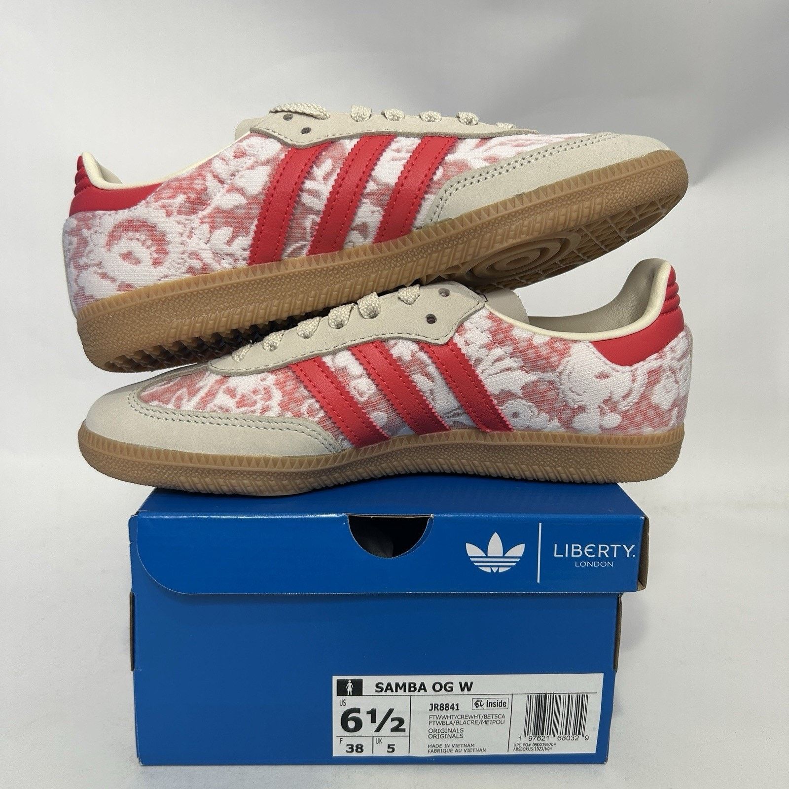 Adidas Adidas Samba OG X Liberty London - “Better Scarlet” JR8841 Size US 6.5 / IT 36.5 - 3 Thumbnail