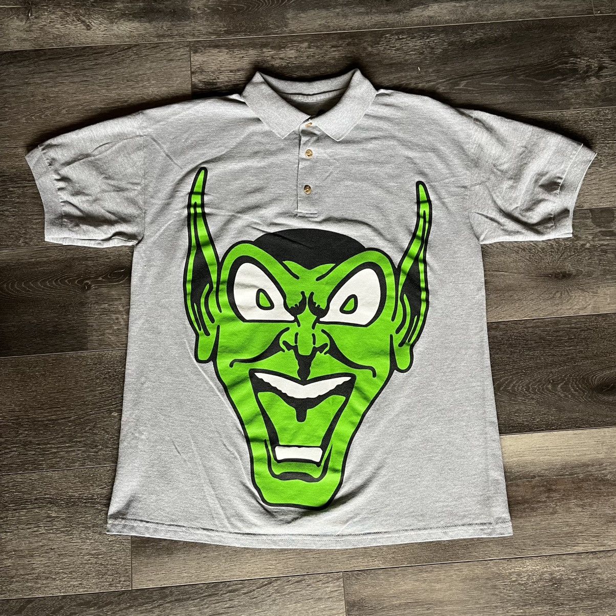 Asspizza Babbitt Goblin Revived Logo Polo Shirt Grey Green