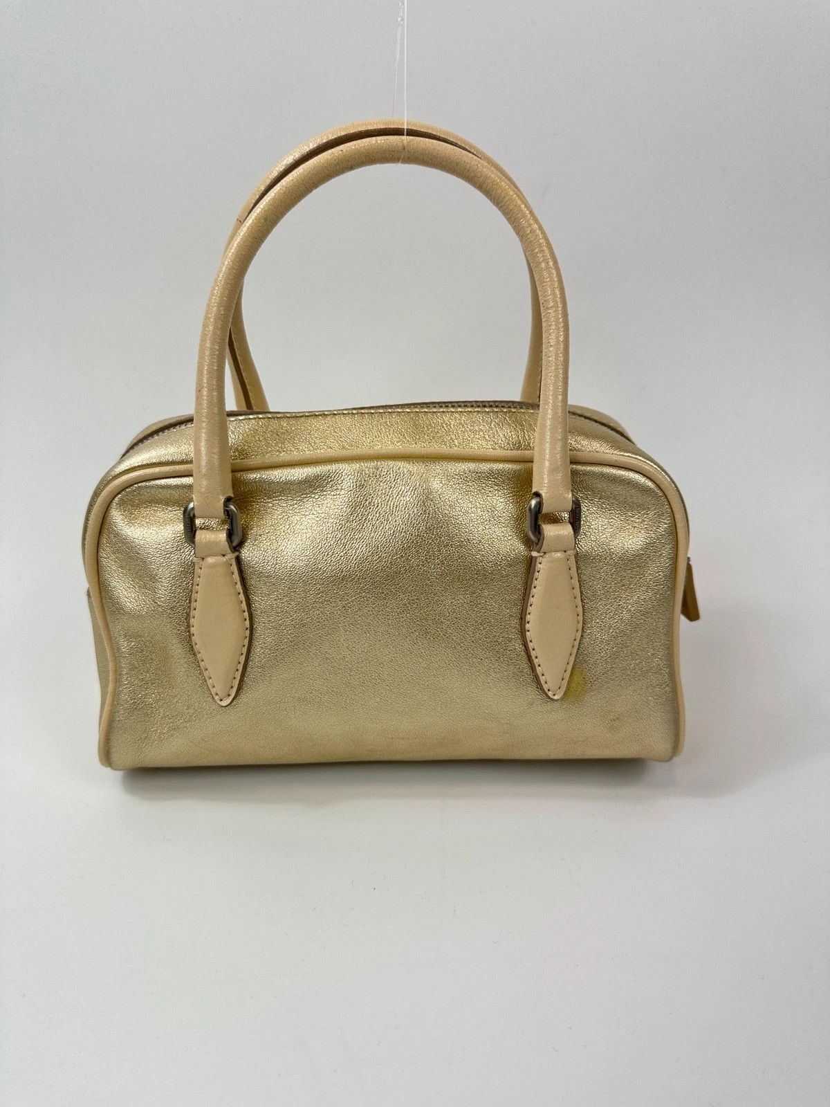Miu Miu Miu Miu 90s Leather Gold Glitter Mini HandBag NanoSpeedy Size ONE SIZE - 7 Thumbnail