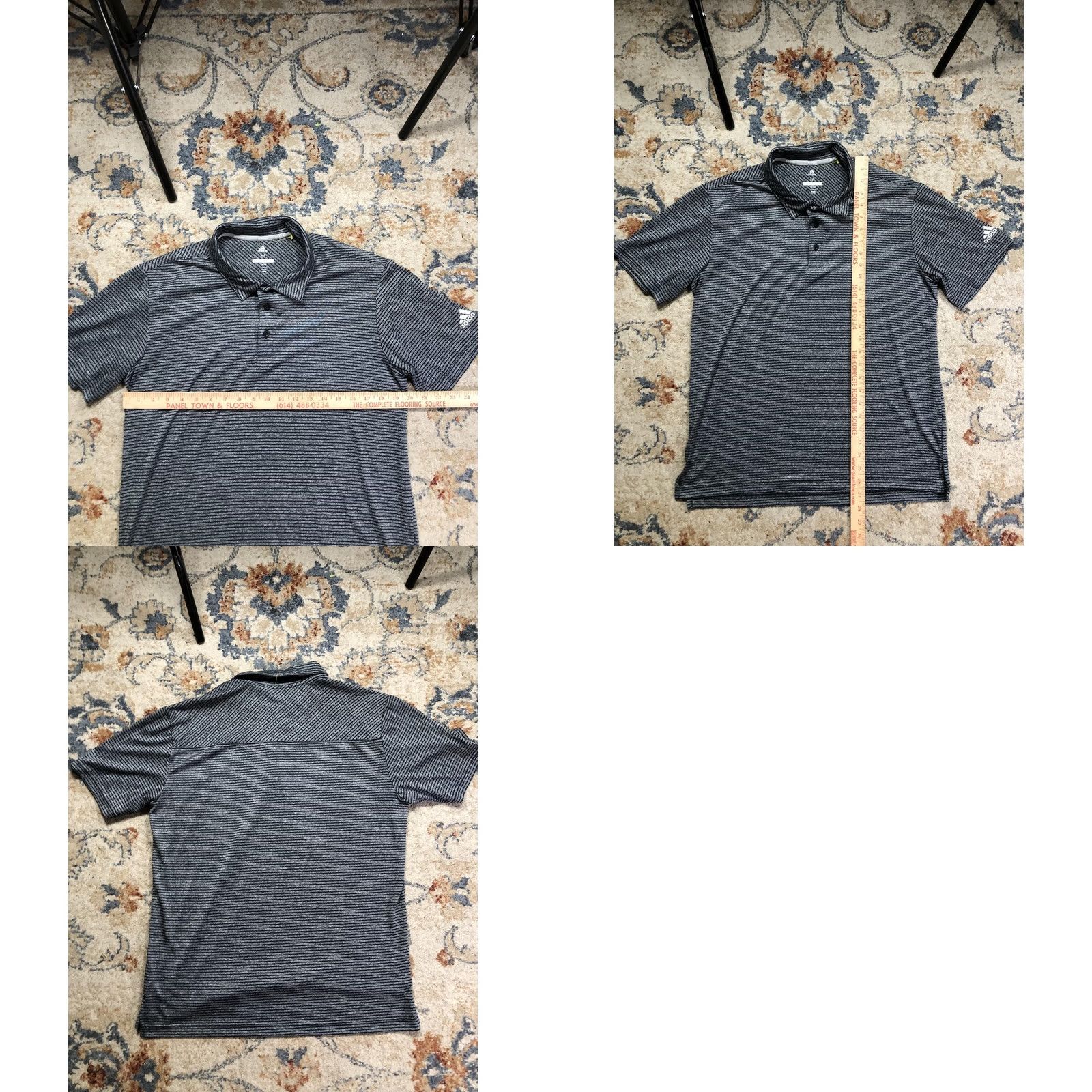 Adidas Adidas Golf Polo Shirt Mens M Gray Striped Performance Knit Short Sleeve Polo Short Sleeve Mens Size US M / EU 48-50 / 2 - 8 Thumbnail
