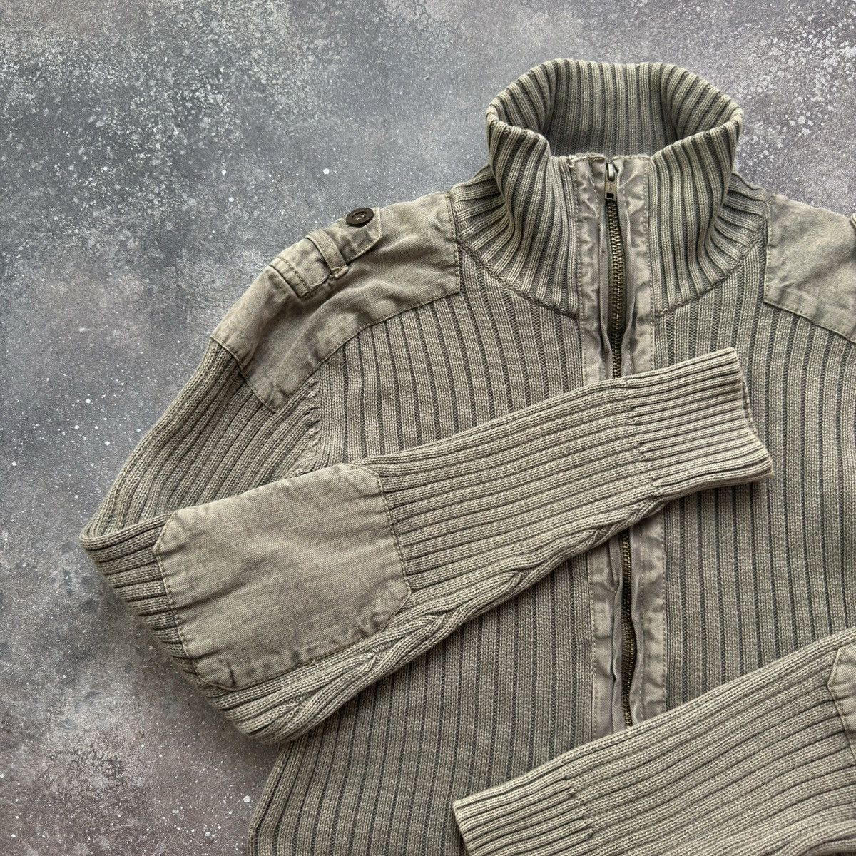 If Six Was Nine × Japanese Brand Military Y2K Diesel Style Knit Zip Sweatwr Size M / US 6-8 / IT 42-44 - 3 Thumbnail