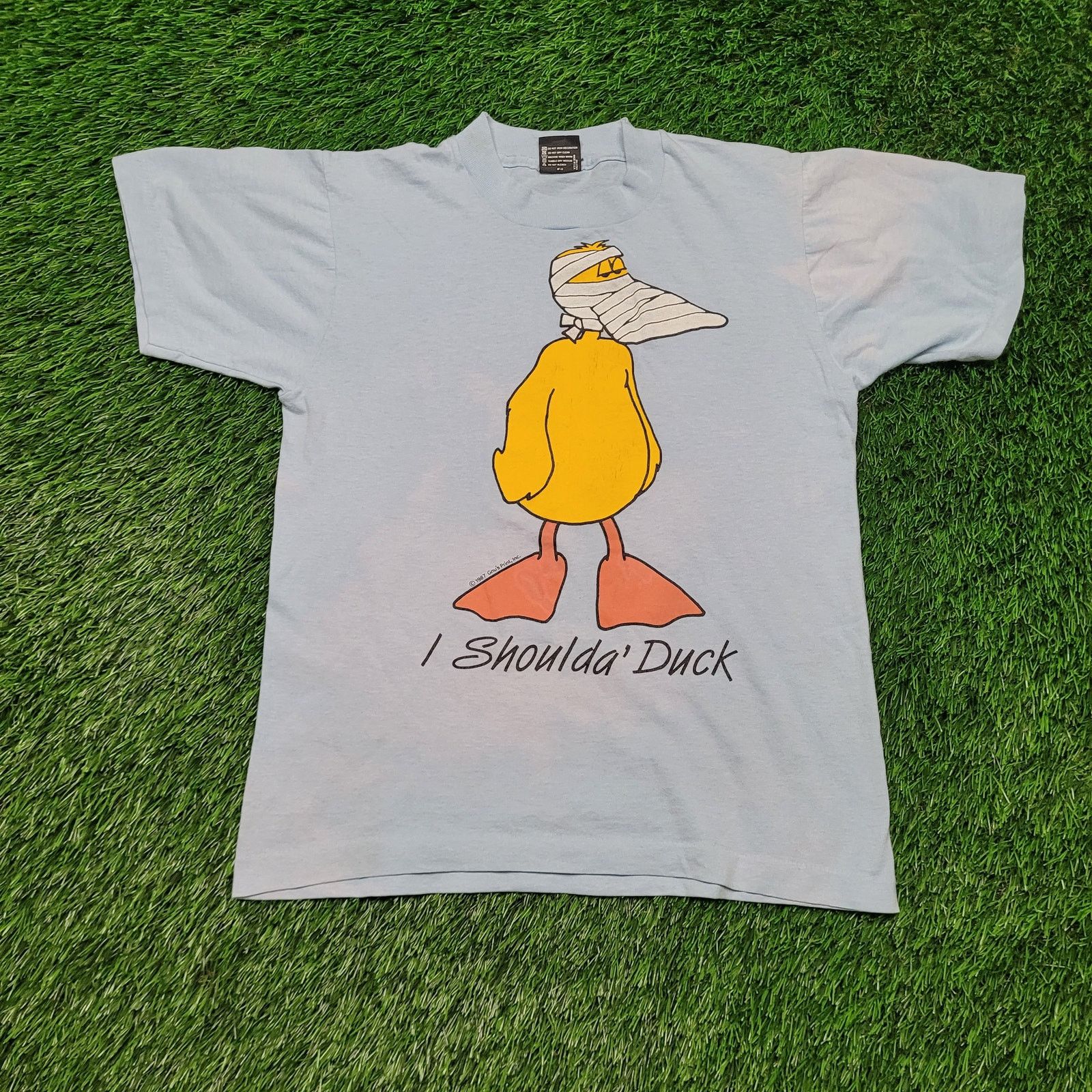 Vintage VTG 1987 "I Shoulda' Duck" Funny T-Shirt Mens XS / Womens S Size US XS / EU 42 / 0 - 1 Thumbnail