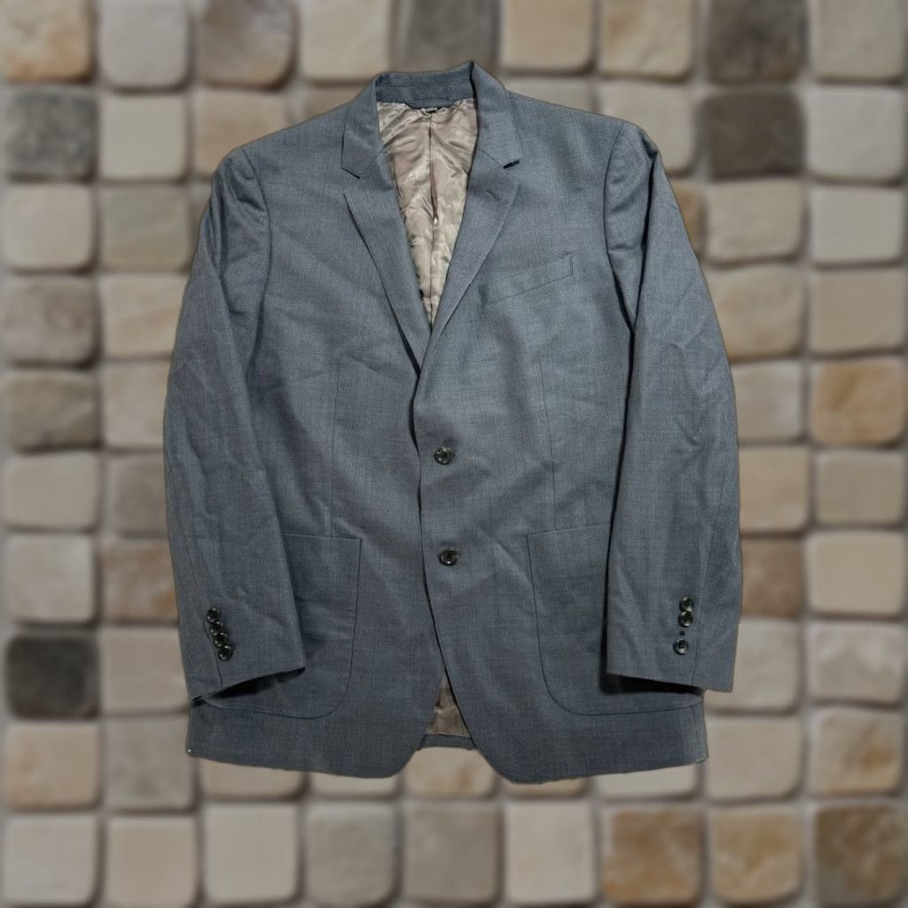Bonobos Bonobos Blazer Jacket Mens 44 Gray Slim Wool Stretch Notch Lapel Jacket Single-Breasted Modern Classic Size 44R - 1 Thumbnail