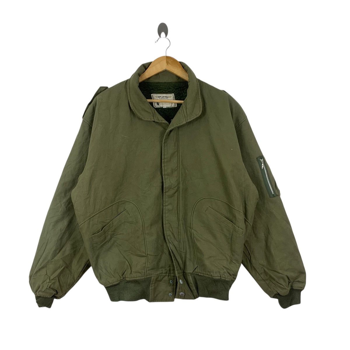 Vintage Vintage SPURTION JAPAN MA-1 Military Shearling Bomber Jacket Size US XXL / EU 58 / 5 - 3 Thumbnail