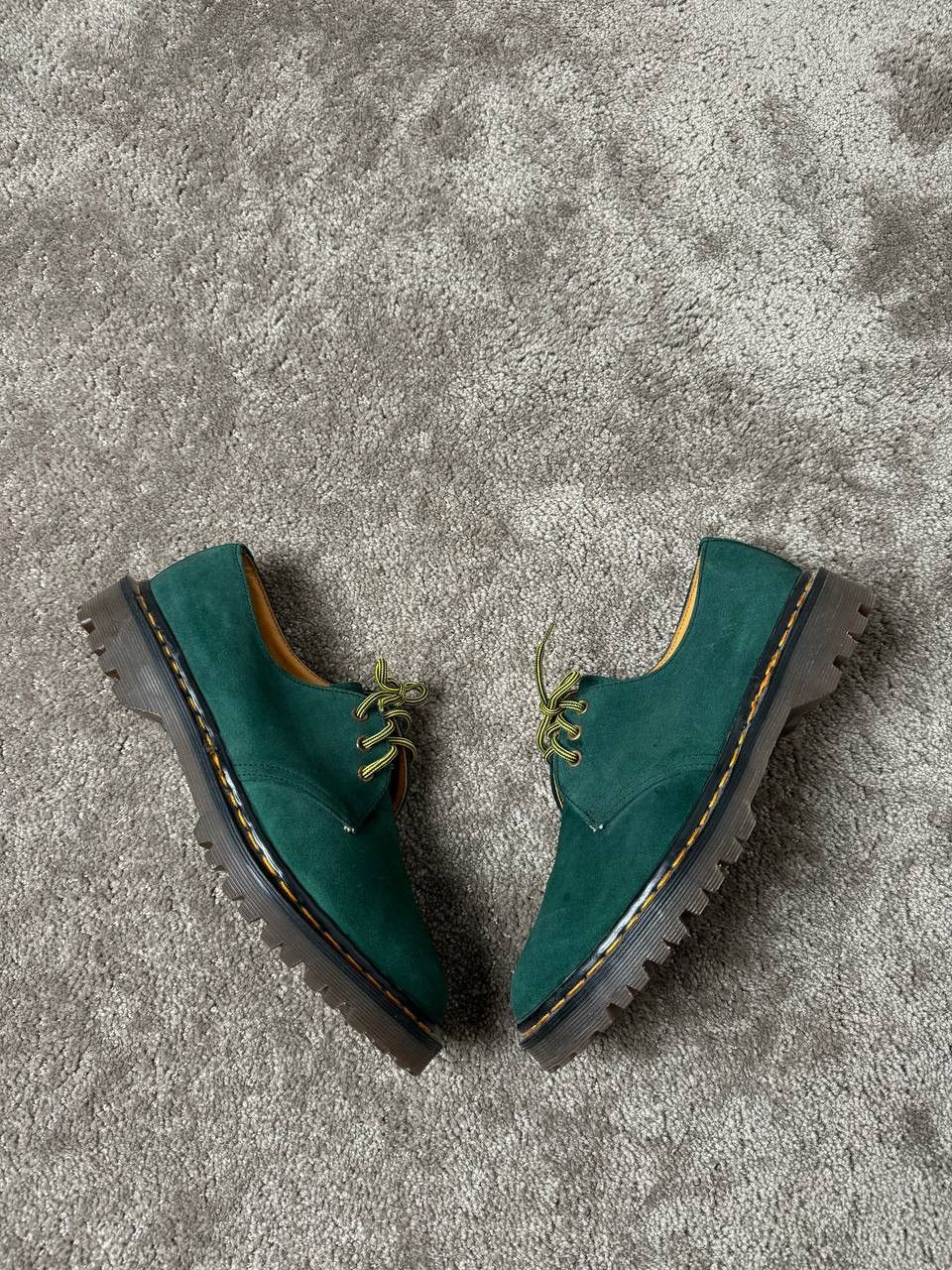 image of Dr Martens x Oxford Vintage Mens Boots Dr.martens Utility 1461 Suede Oxford in Green (Size 9)
