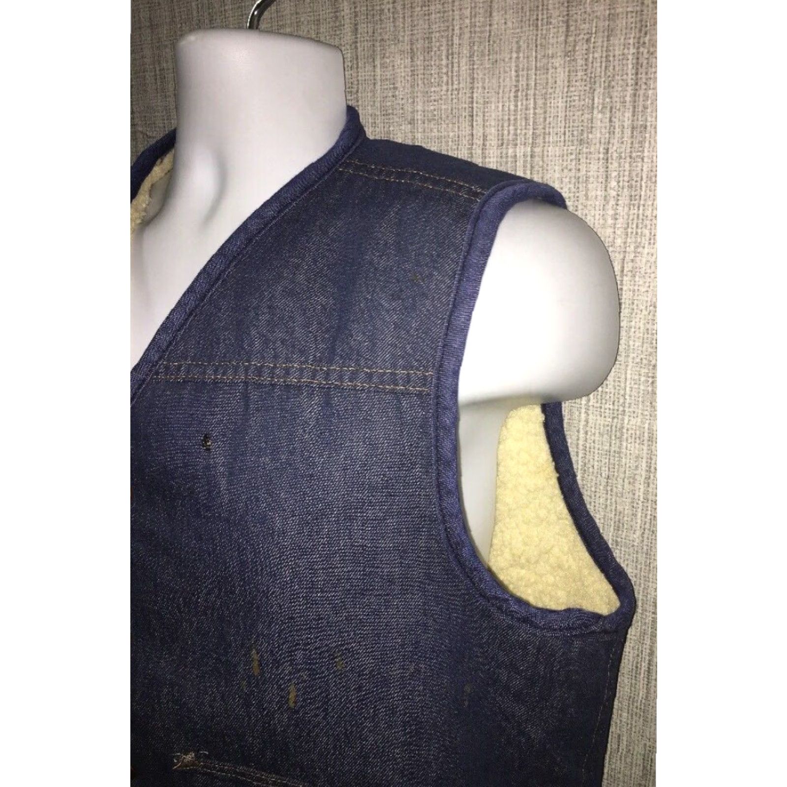 Sears VINTAGE Sears Roebucks Mens Sherpa Lined Button Front Vest Blue Large Size US L / EU 52-54 / 3 - 2 Thumbnail