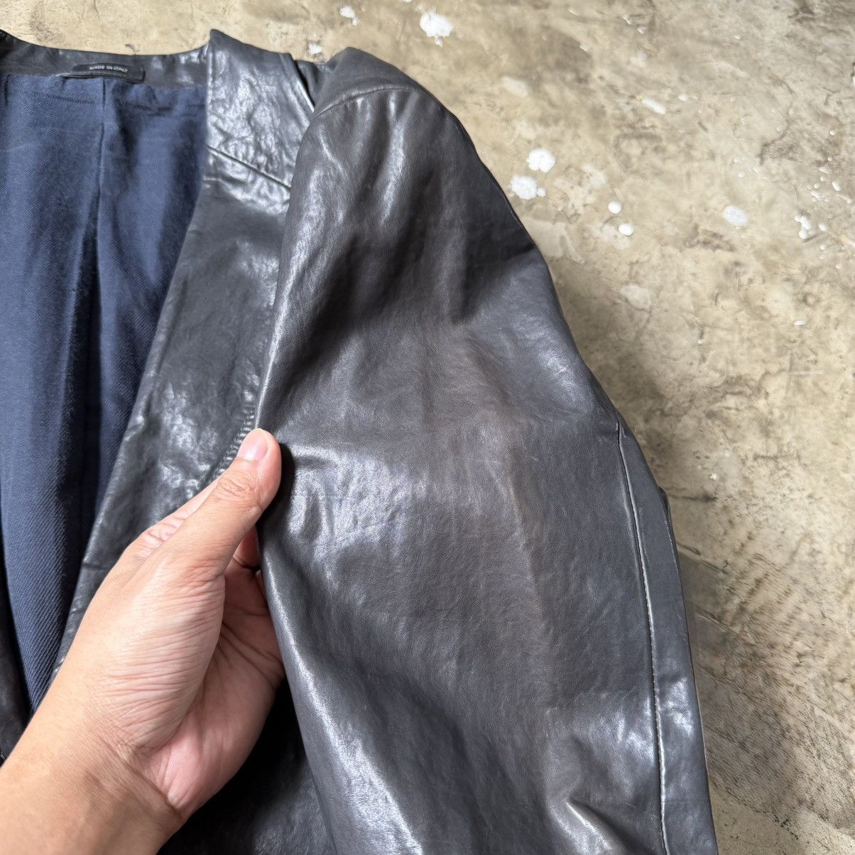 Jil Sander Jil Sander - Raf Simons - Archive Leather 2B Blazer Jacket Size US L / EU 52-54 / 3 - 15 Thumbnail