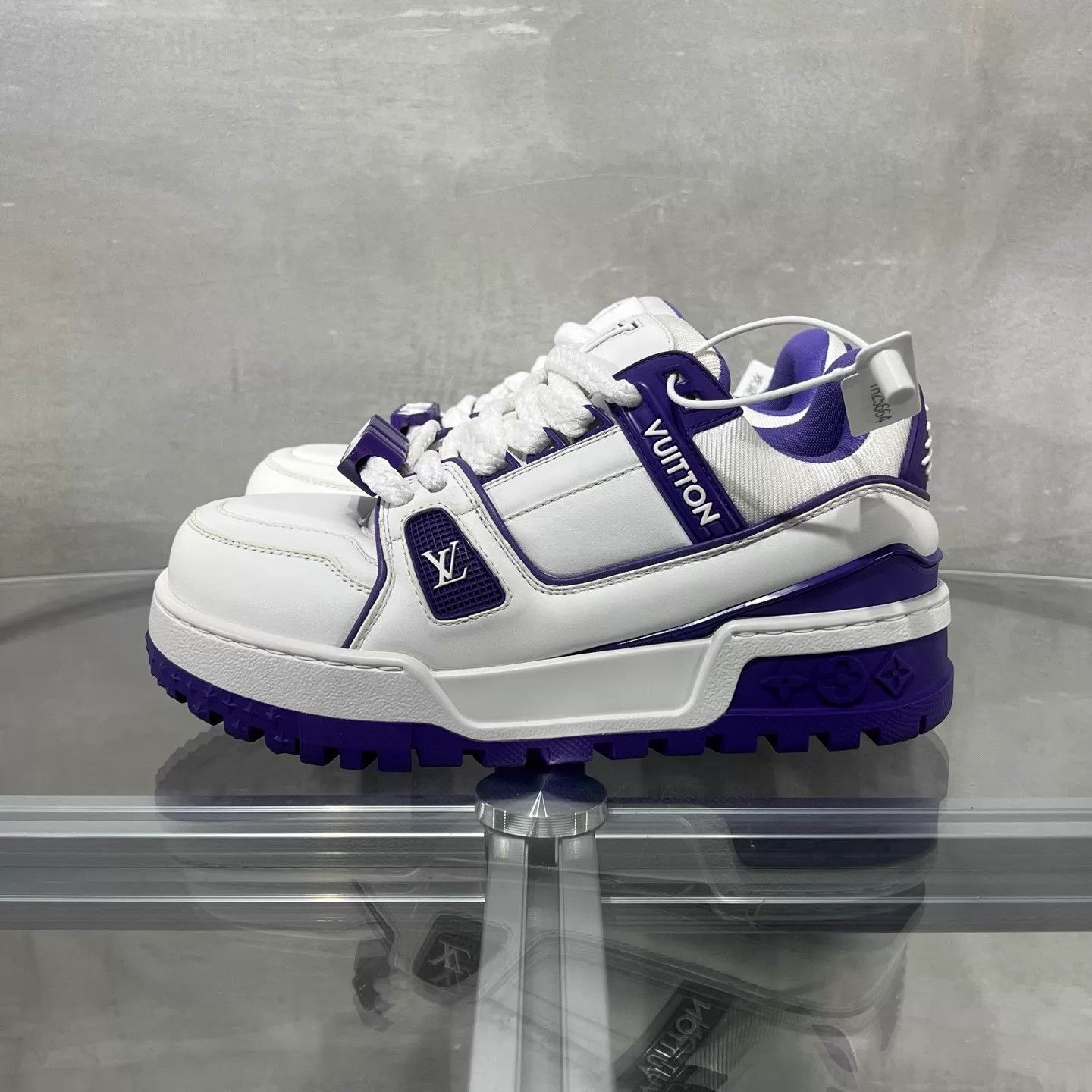 Louis Vuitton LV White & Purple Pangding UK2 Size US 4.5 / IT 34.5 - 3 Thumbnail