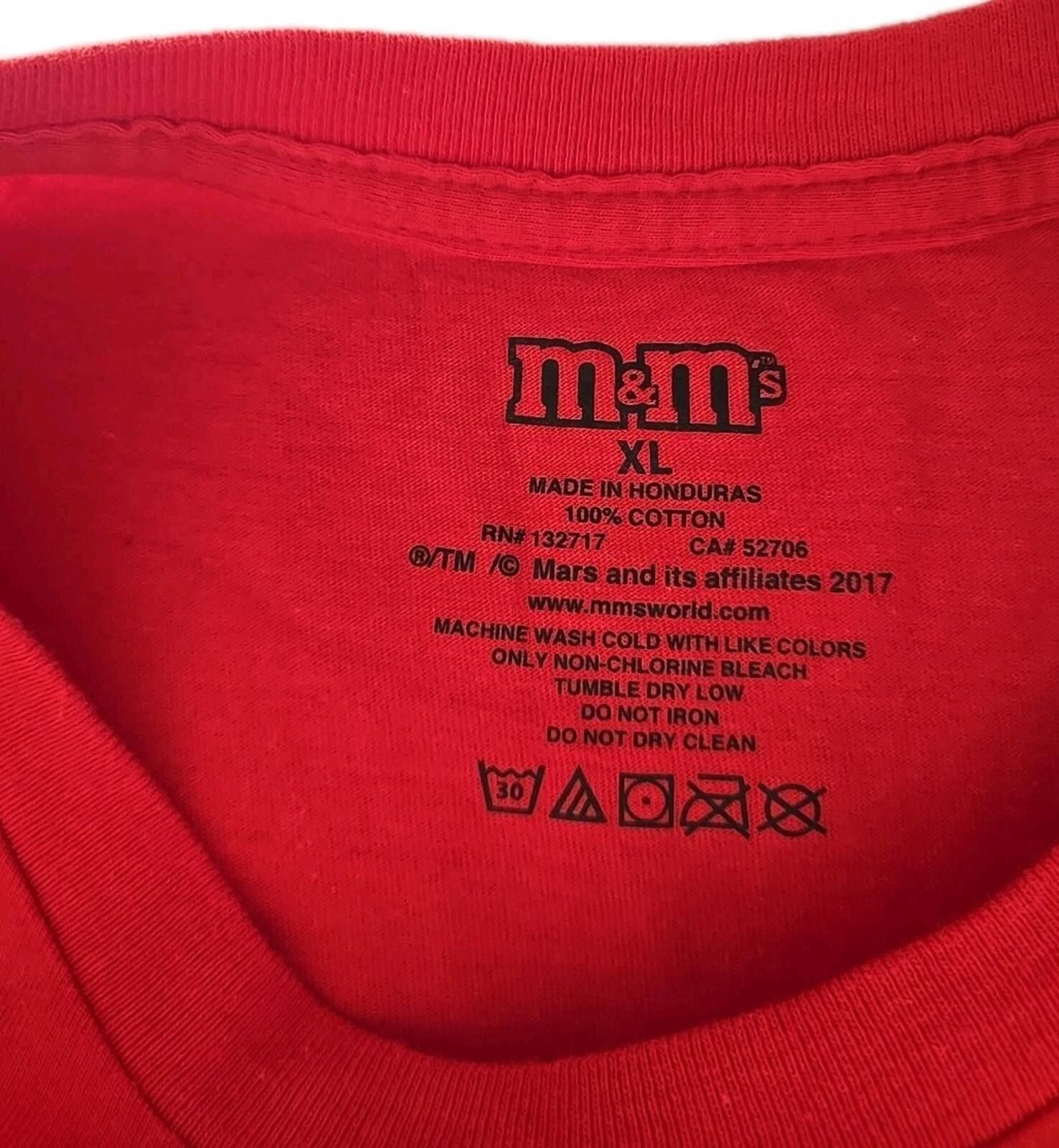 Other Vintage M&M's World Logo Face Graphic T-Shirt Mens XL Red Size US XL / EU 56 / 4 - 4 Thumbnail