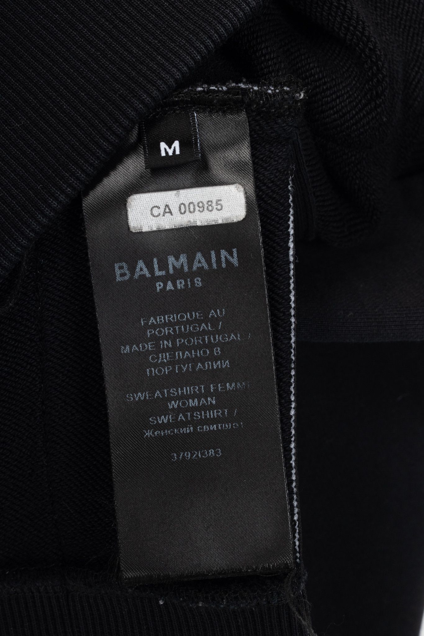 Balmain Balmain Black Cropped Cotton Logo Hoodie Size M / US 6-8 / IT 42-44 - 11 Thumbnail
