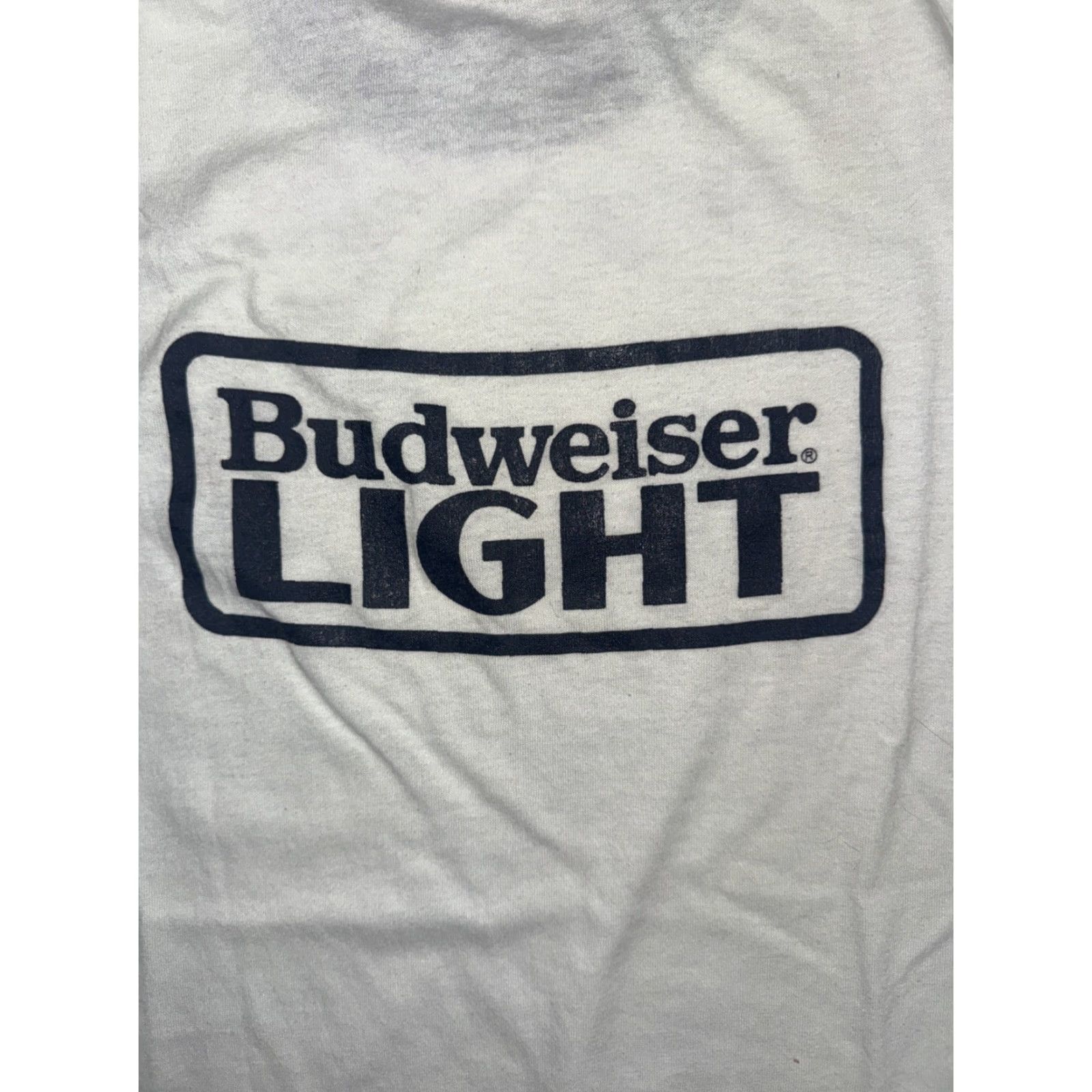 Soffe VINTAGE Bud Light Ringer T-Shirt White Blue 80s 90s Graphic Print Medium Men Crew Neck Cotton Soffe Classic Short Sleeve Beer Promo Band Tee Heritage Size US M / EU 48-50 / 2 - 2 Thumbnail
