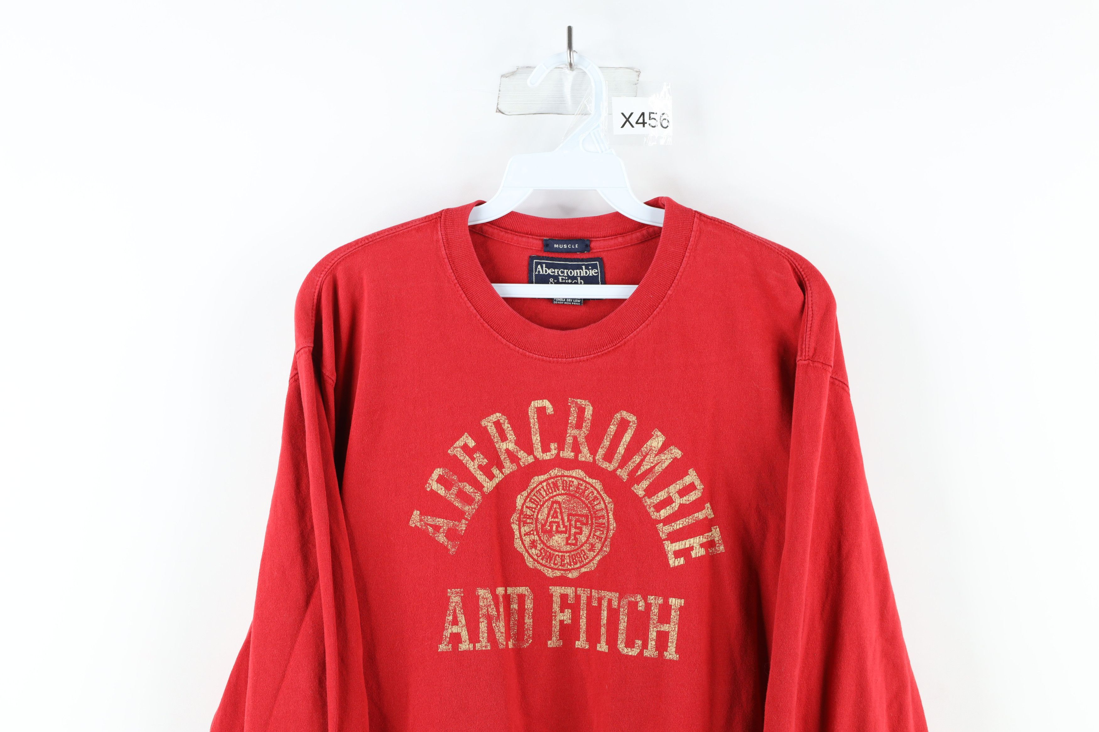 Abercrombie & Fitch Vintage Abercrombie & Fitch Out Long Sleeve T-Shirt Red Size US XXL / EU 58 / 5 - 2 Thumbnail