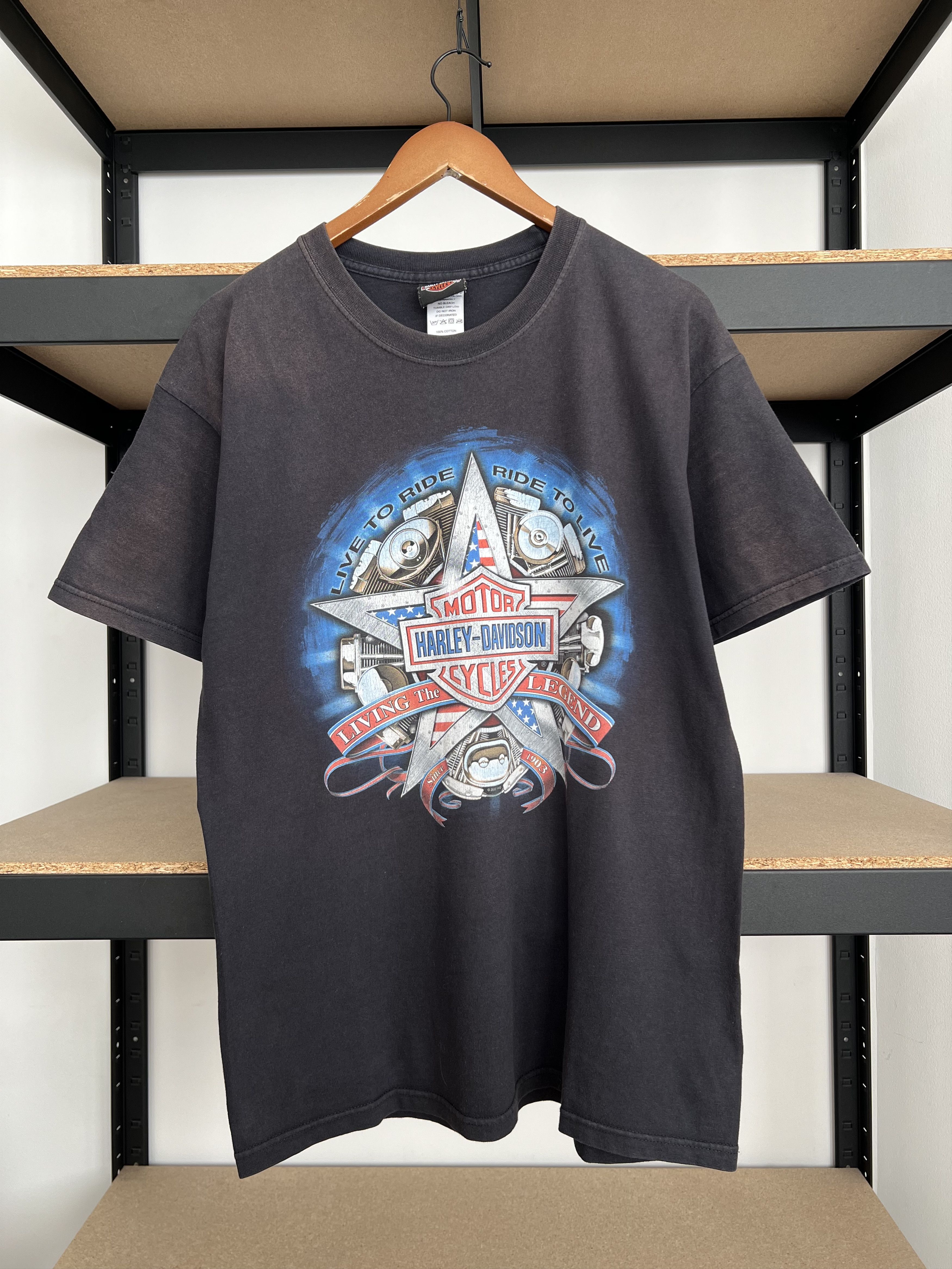 Harley Davidson Vintage 2007 Harley Davidson Live to Ride Las Vegas T-shirt Size US L / EU 52-54 / 3 - 1 Thumbnail