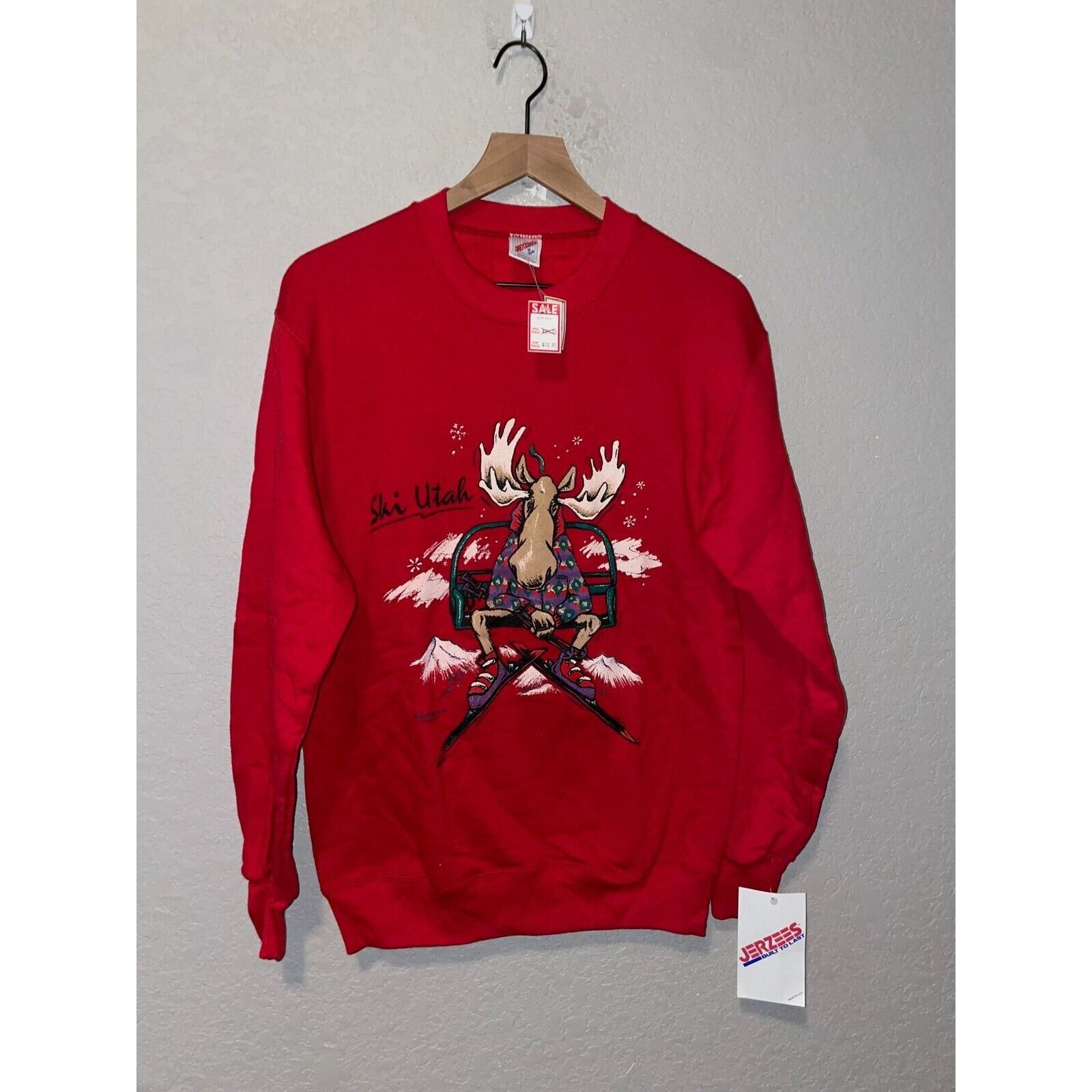 Jerzees Vintage Ski Sweatshirt Skiing Crewneck Utah Moose VTG 90s M Size US M / EU 48-50 / 2 - 1 Thumbnail