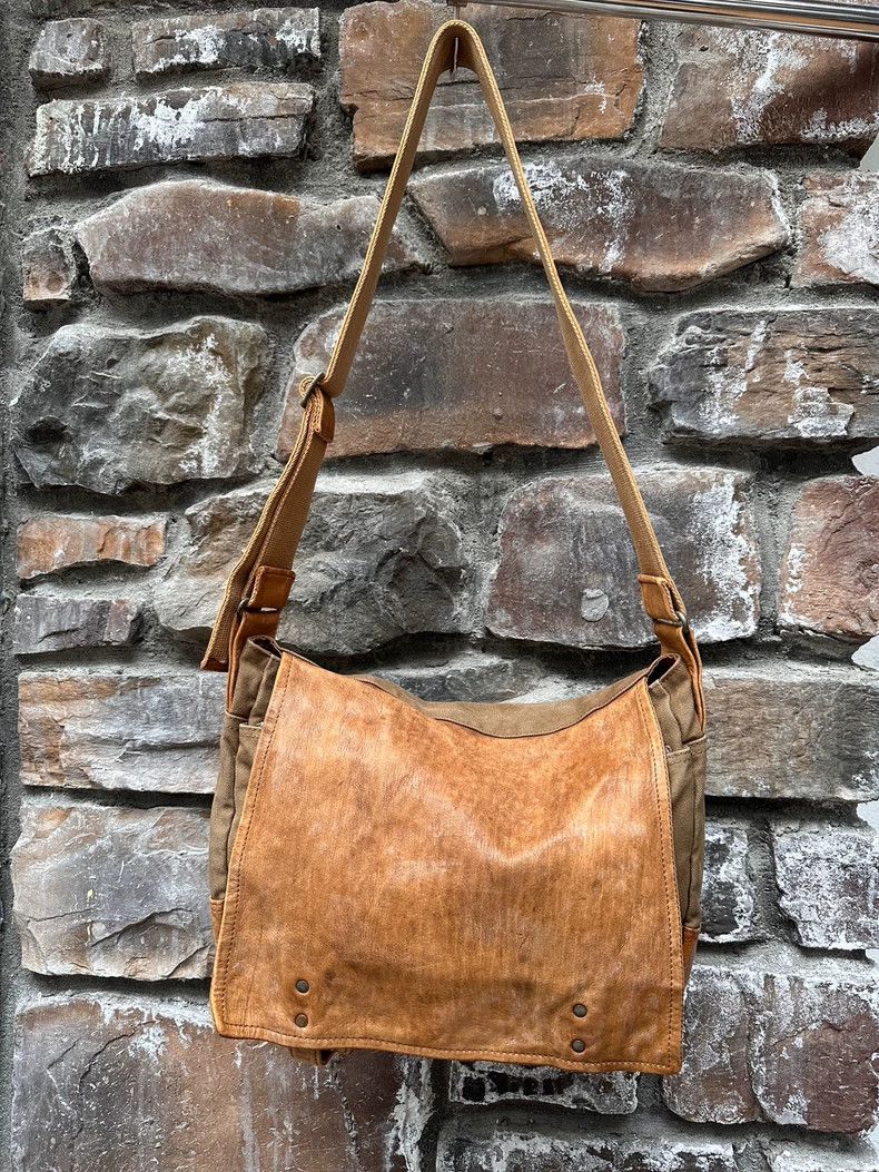 Yohji Yamamoto Yohji Yamamoto Early cowhide canvas patchwork briefcase mes Size ONE SIZE - 1 Thumbnail