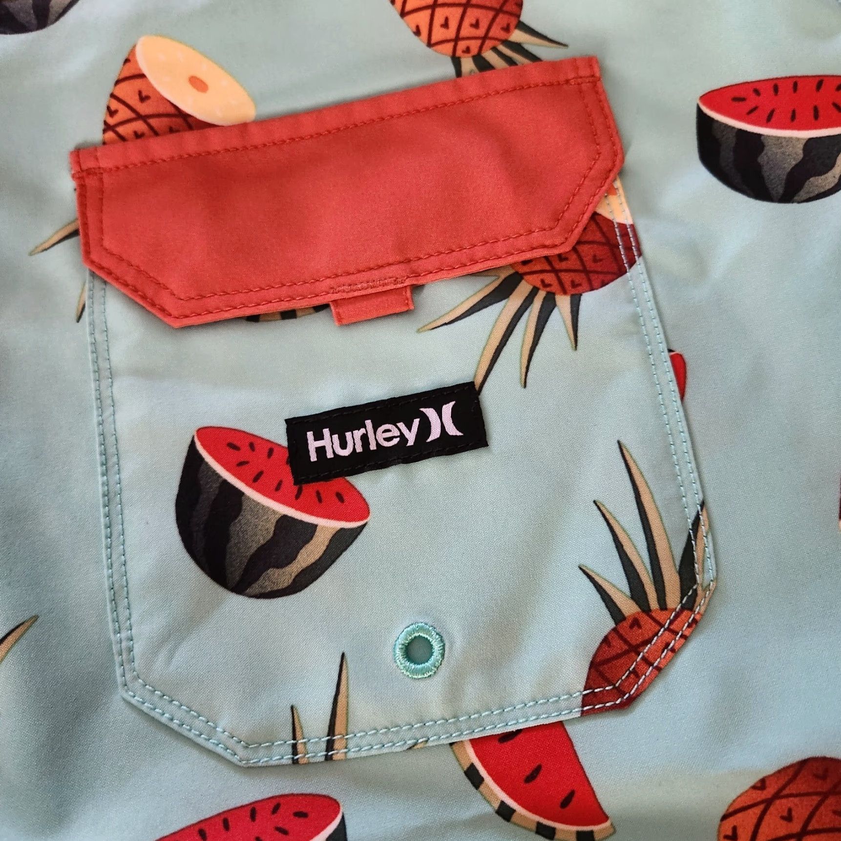 Hurley Hurley Boardshorts Men 32 Trunks Swim Bottom Fruit Print Tropical Blue Drawstring Surfing Size US 32 / EU 48 - 5 Thumbnail