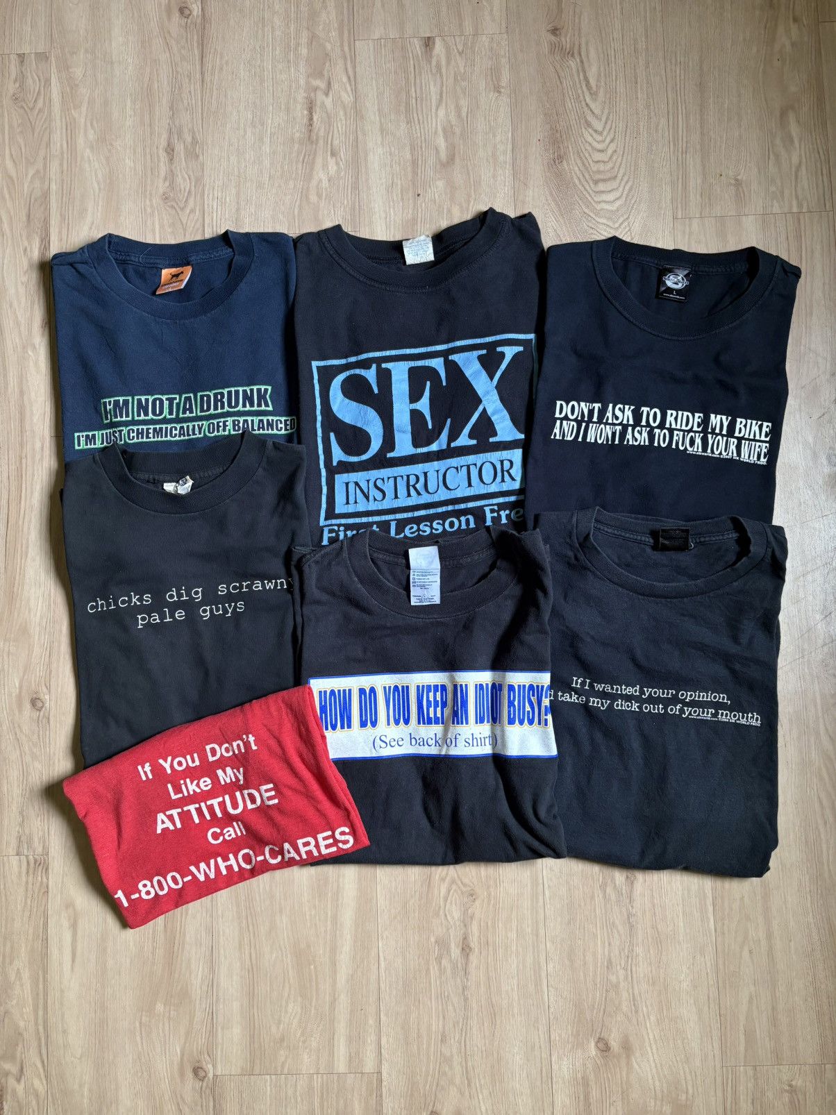 Vintage BUNDLE DEAL VINTAGE WORDING/HUMOR/STATEMENT TEE Size US L / EU 52-54 / 3 - 1 Thumbnail
