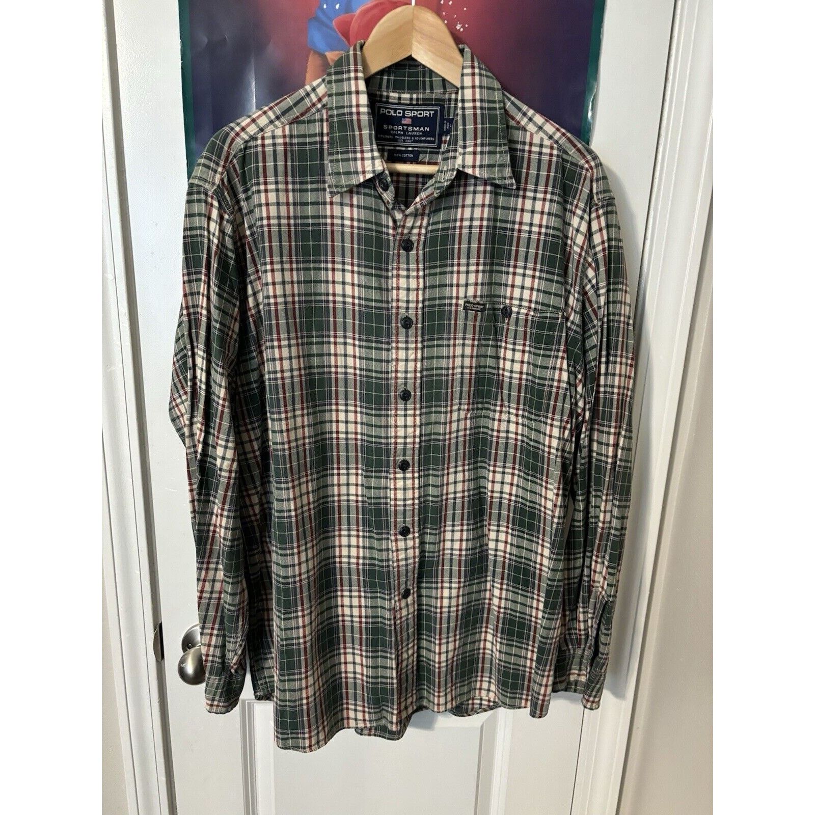 Other Vintage polo sport sportsman size large button up flannel Size US L / EU 52-54 / 3 - 1 Thumbnail
