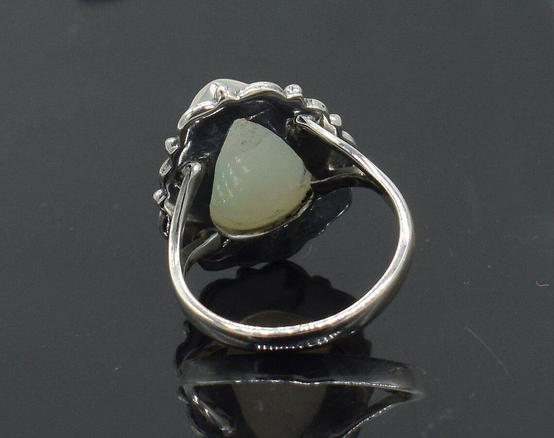Handmade Natural Ethiopian Opal Ring: Pear Stone, 925 Sterling Silver Size ONE SIZE - 4 Thumbnail