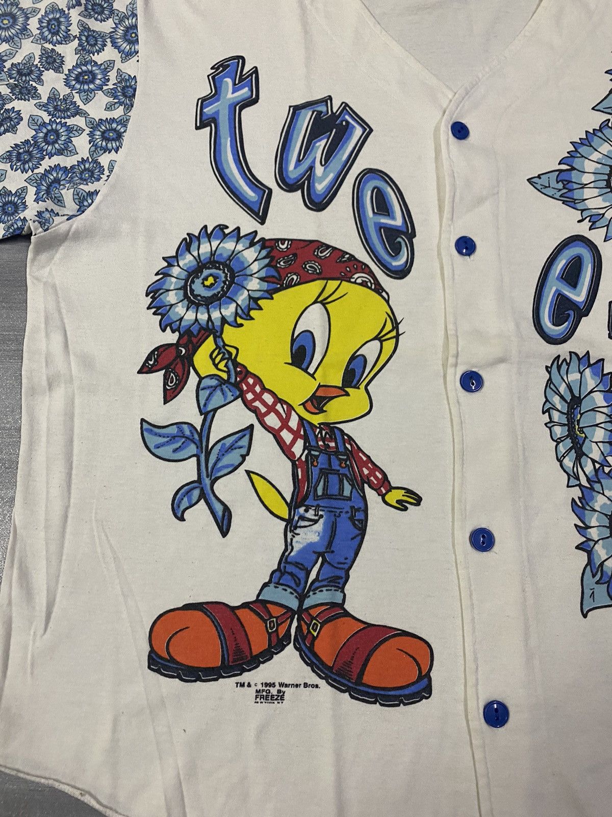 Cartoon Network Vintage 90s Looney Tunes Tweety Ditsy Flora Cartoon Shirt Size US XL / EU 56 / 4 - 7 Thumbnail