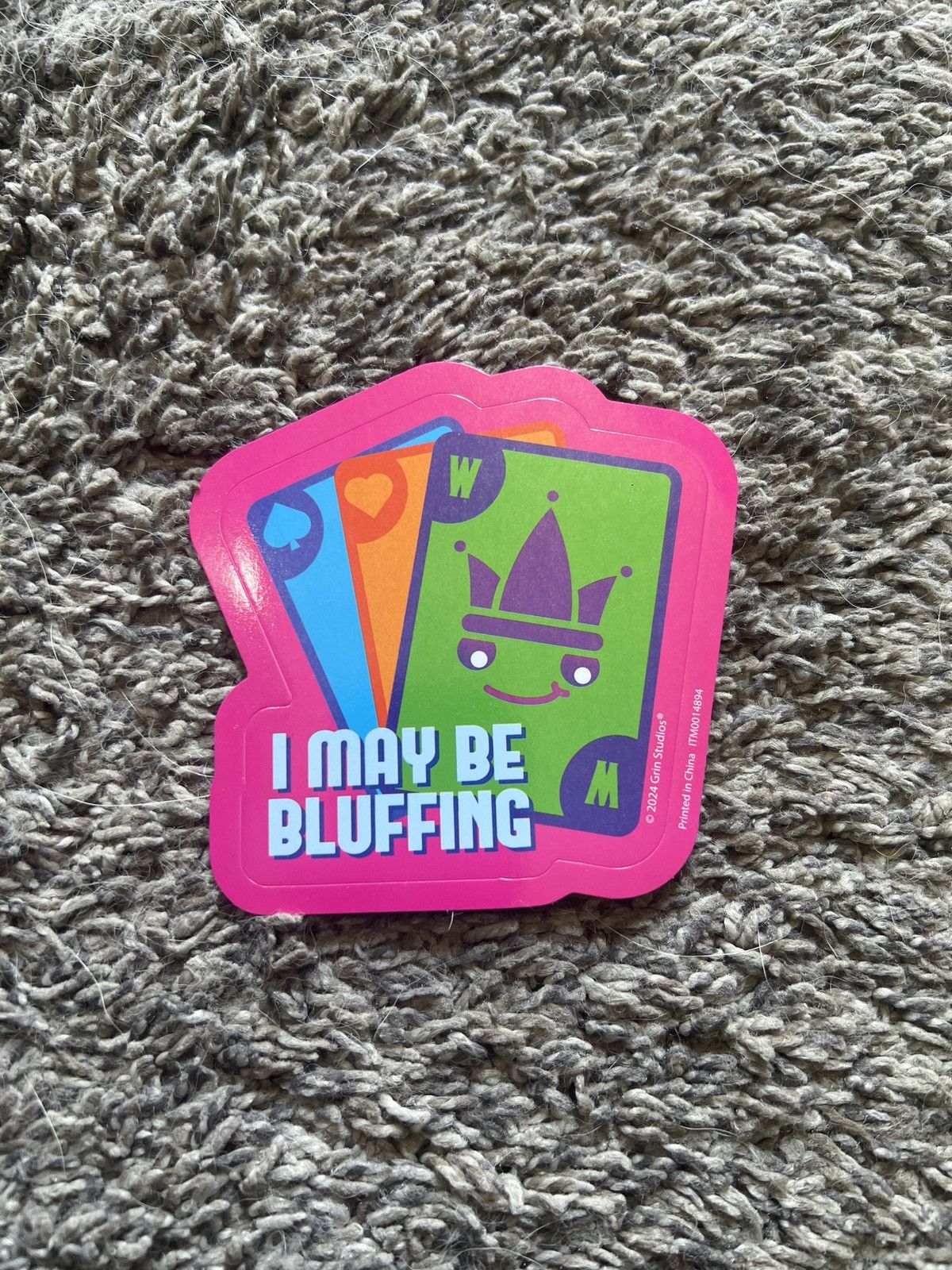 Hypebeast 2024 Grin Studios I May Be Bluffing Sticker Size ONE SIZE - 1 Thumbnail