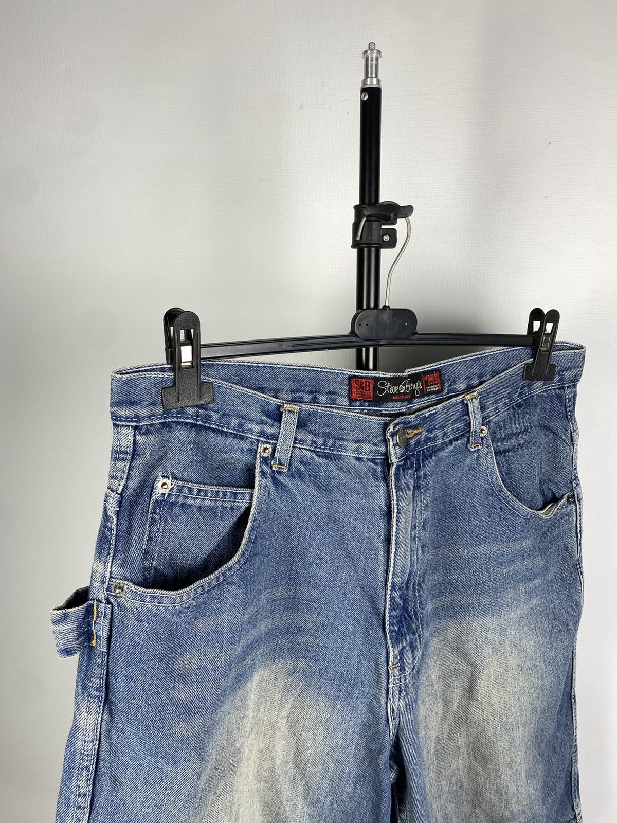 Designer × Japanese Brand × Vintage Vintage Y2K Baggy Stonewashed Carpenter Jean Shorts Size US 33 - 2 Thumbnail