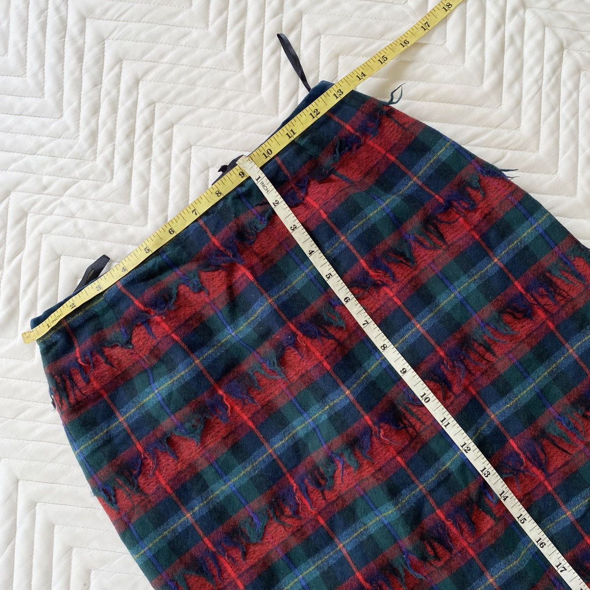 Vintage Comme Ça Fringed Tartan Skirt- Size 26" / US 2 / IT 38 - 4 Thumbnail