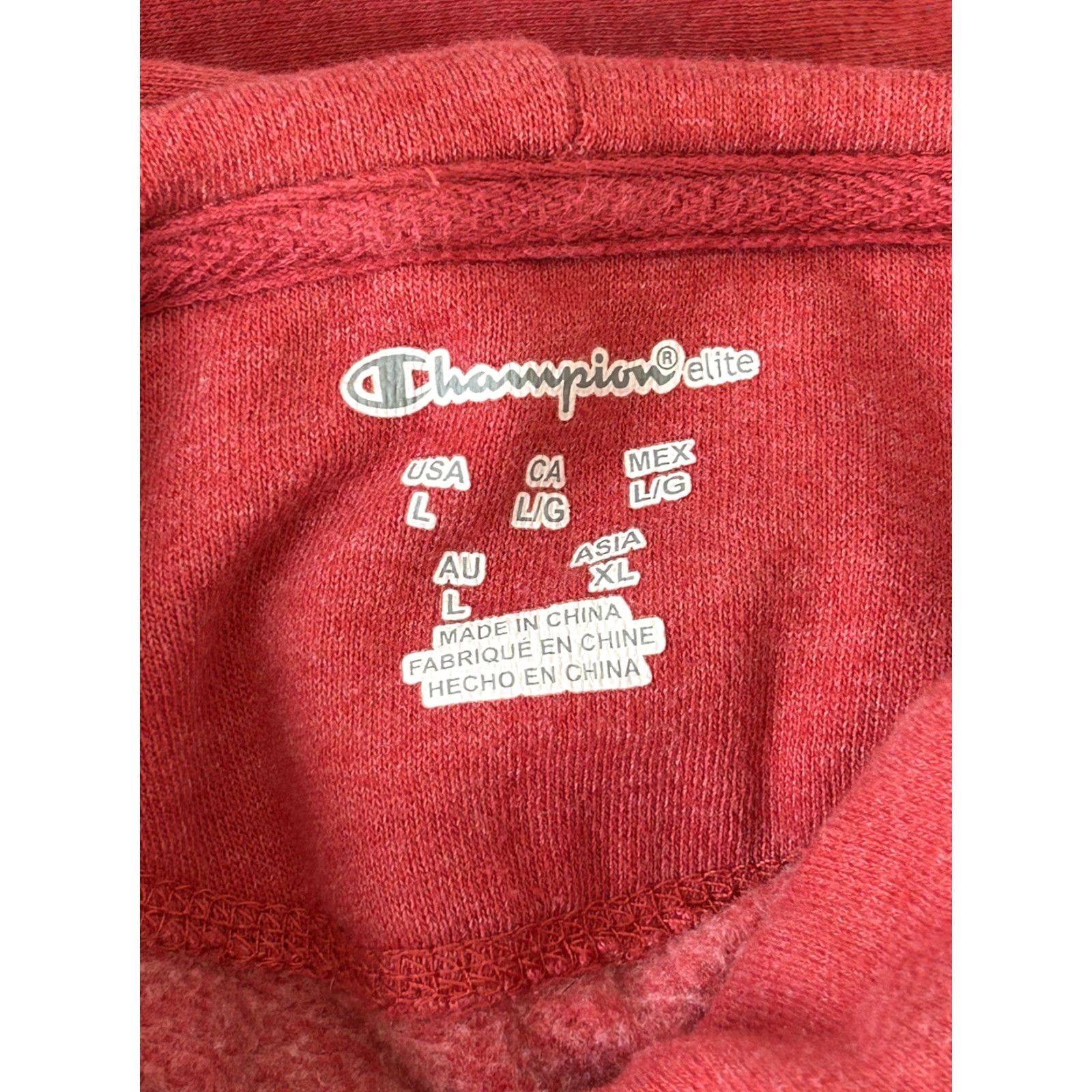 Champion Womens Champion Full Zip Hoodie Pullover Jacket Large Red Red Champion Zip Up Jacket Womens Large Full Zip Hoodie Size L / US 10 / IT 46 - 5 Thumbnail