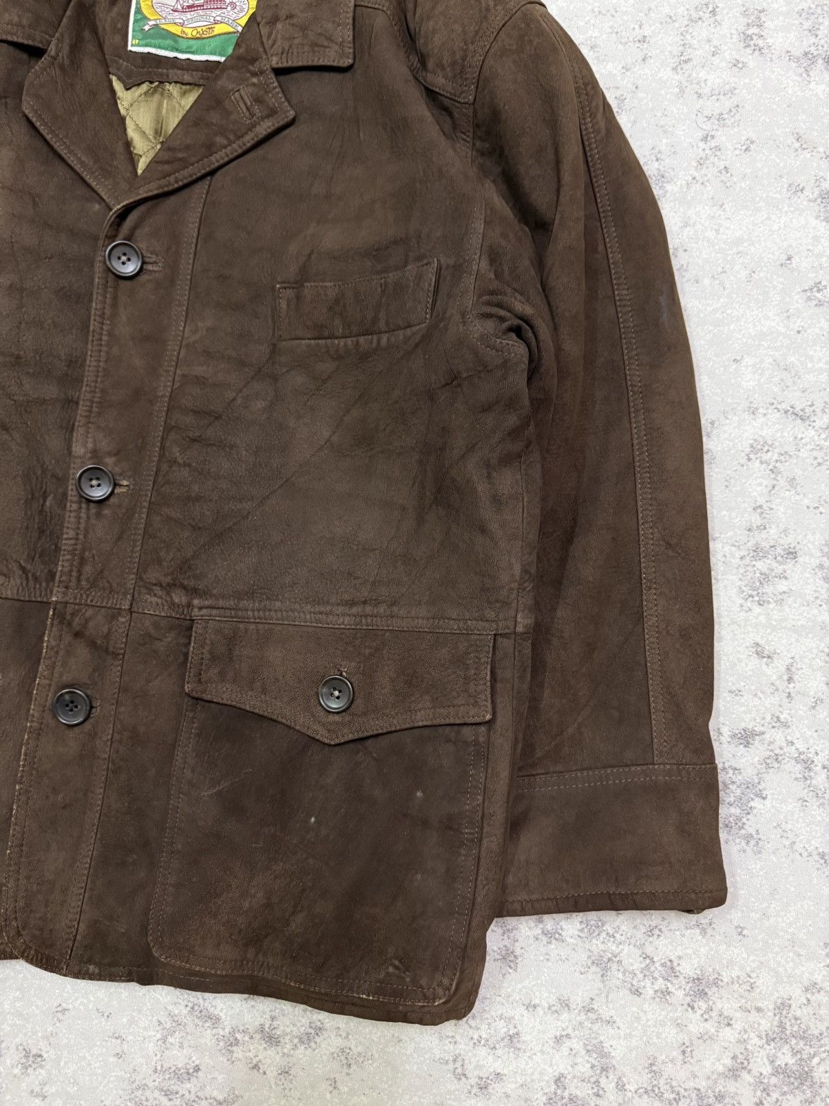 Vintage Vintage Victory Boat Line Suede Brown Jacket Wool lined Size US L / EU 52-54 / 3 - 5 Thumbnail